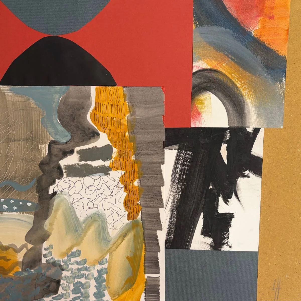 35 - Stoney Places | Collage on card | 20 x 20 cm / 8 x 8 inches | 2026