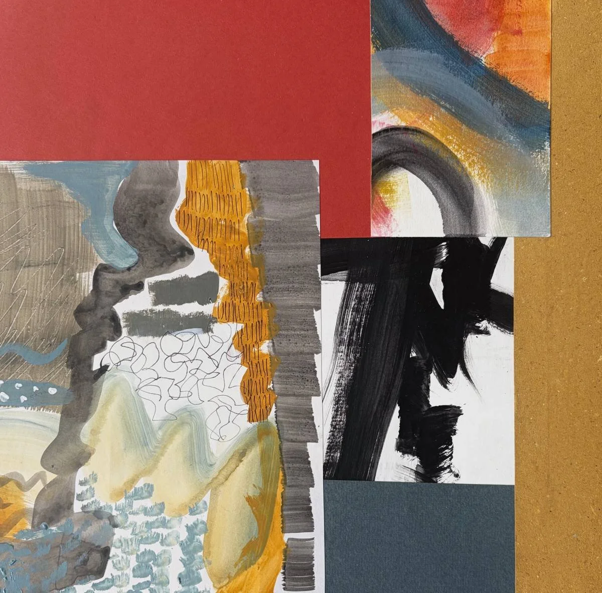 36 - Stoney Places | Collage on card | 20 x 20 cm / 8 x 8 inches | 2026