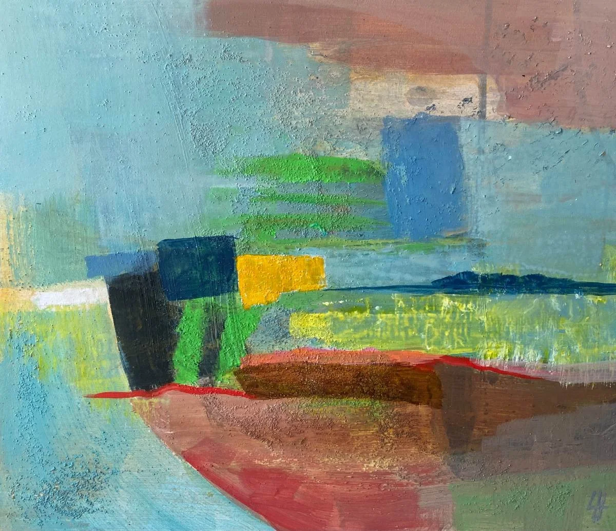 5 - Dust in the Air | Acrylic, sand and charcoal on board | 29 x 24 cm / 12 x 10 inches | 2025