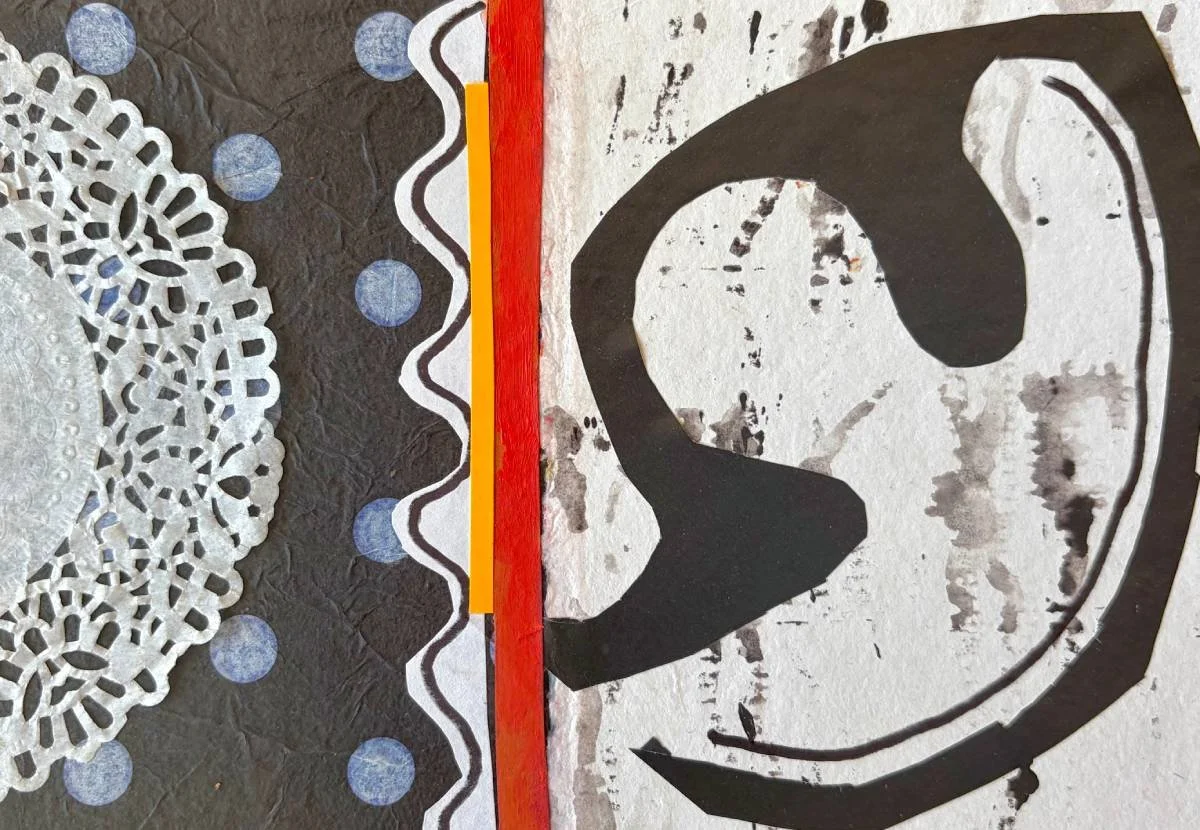 38 - A Double Part | Collage on card | 19 x 13 cm / 7.5 x 5 inches | 2026