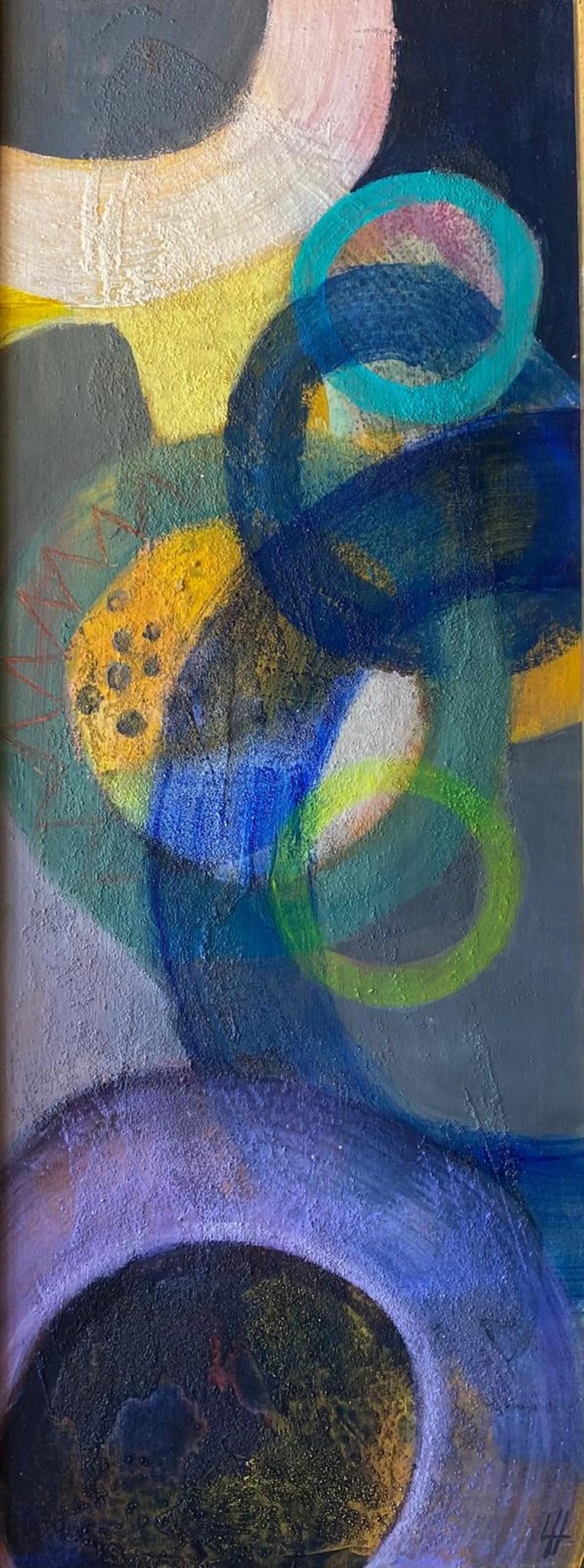 17 - Cascade of Light | Acrylic and sand on board | 49 x 19 cm / 20 x 8 inches | 2025