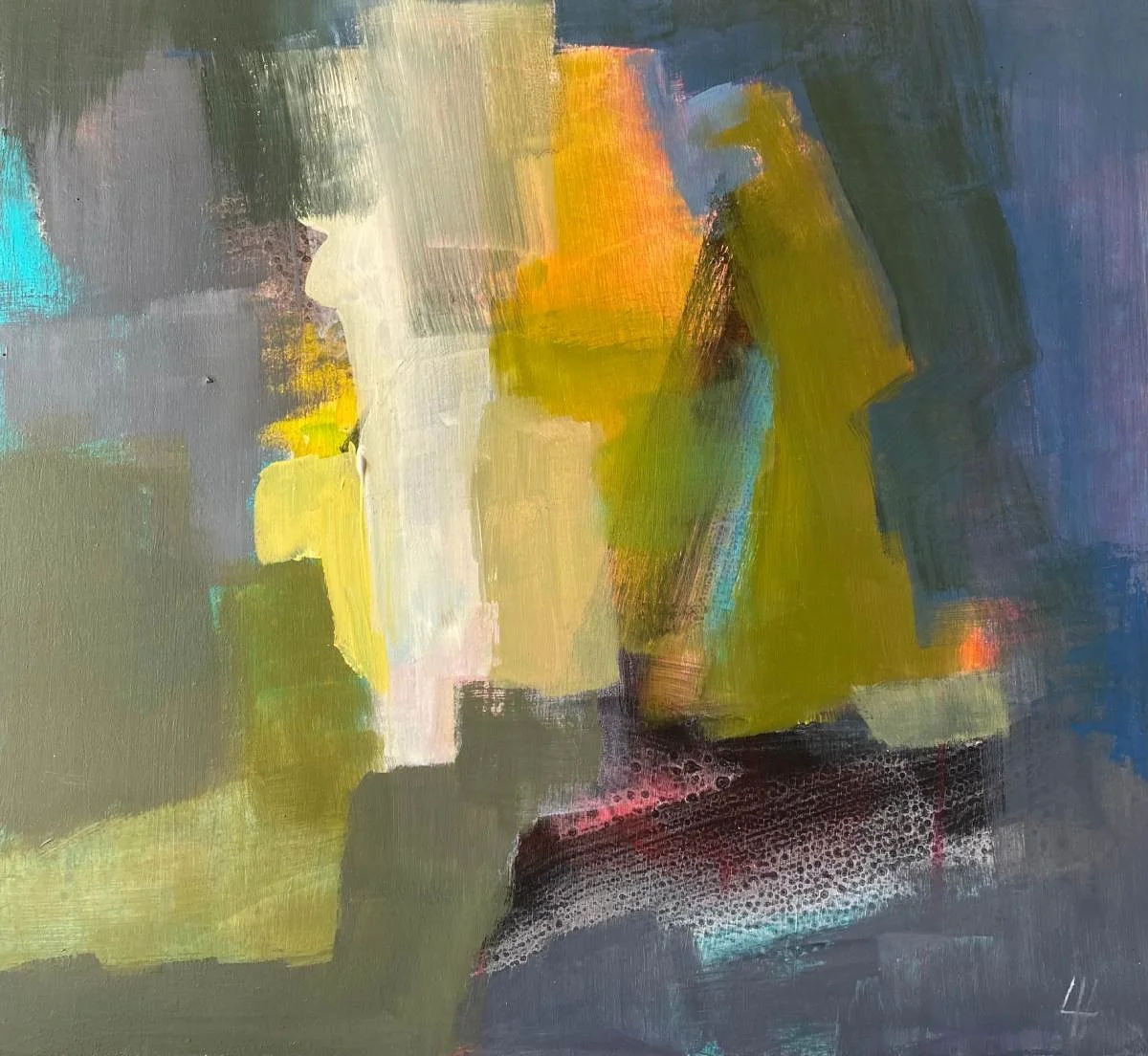 11 - Suspended in Time | Acrylic on board | 47 x 44 cm / 19 x 17 inches | 2025