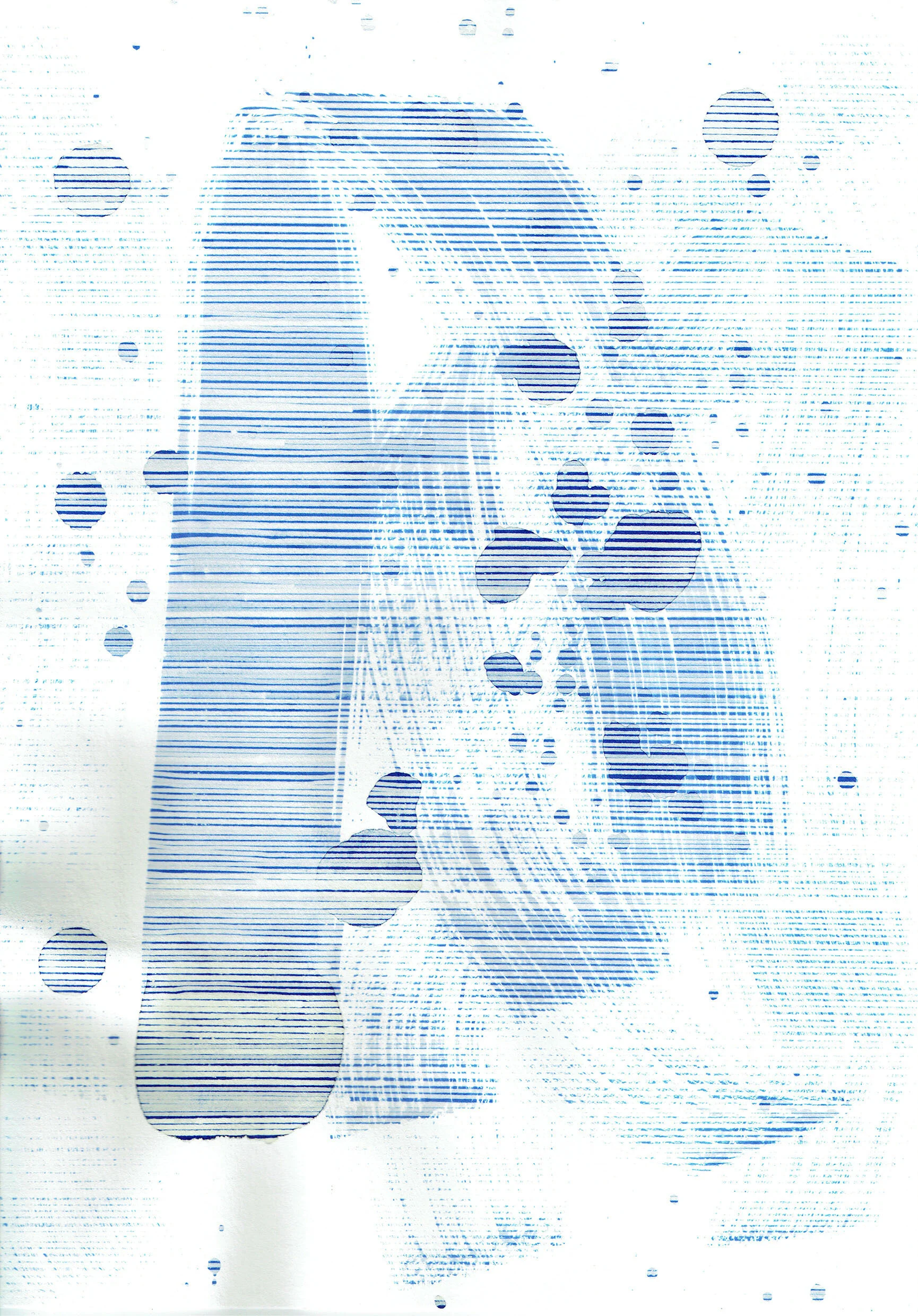 writing ink and ink eraser pen on blotting paper, 42x29 cm, 2020