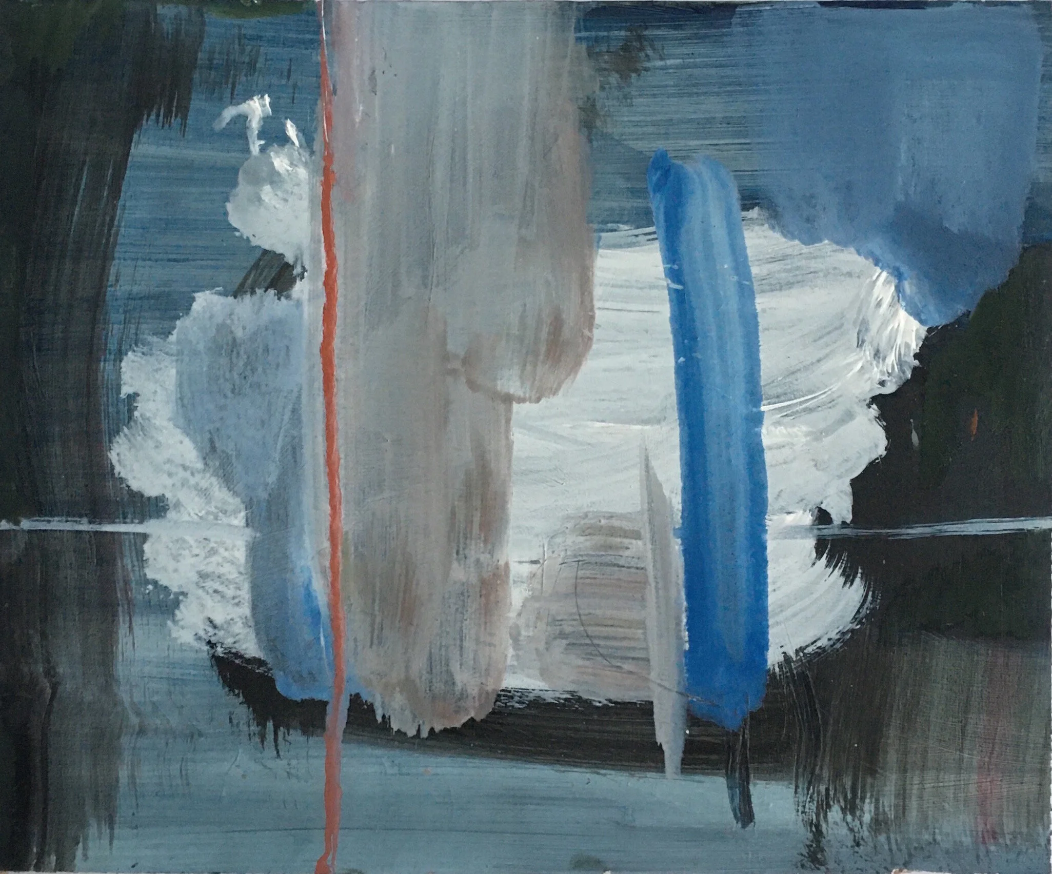 'From Blue To Earth', 2022 oil and acrylic on panel, 28 x 36 cm, private collection.