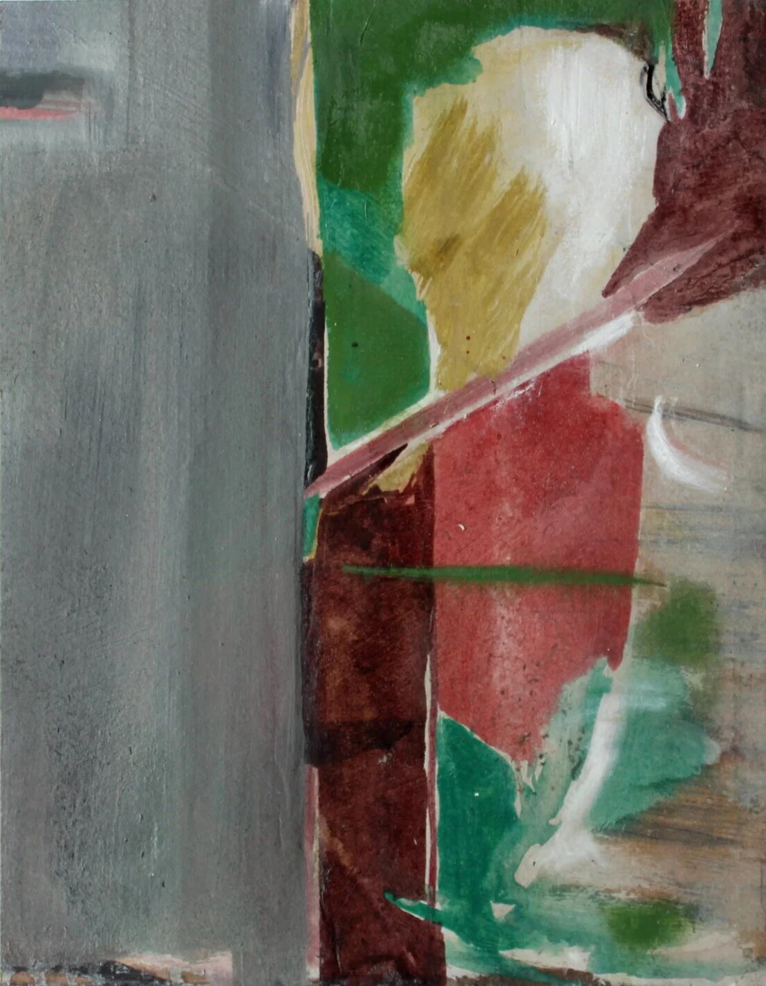 'Laurence Outside', 2023, watercolour and oil on card on panel, 40 x 30 x 15 cm, nfs.