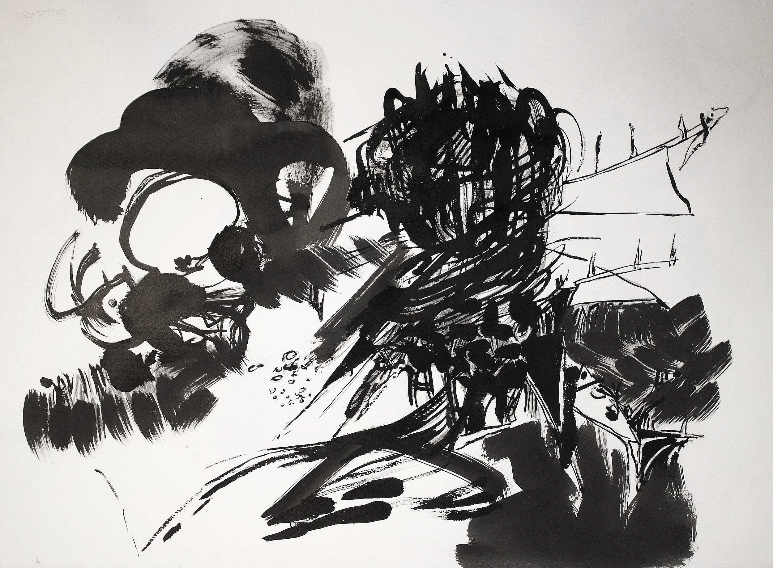 'Gorse Moon', ink on paper, 78 x 58 cm, 2025, £1,000.