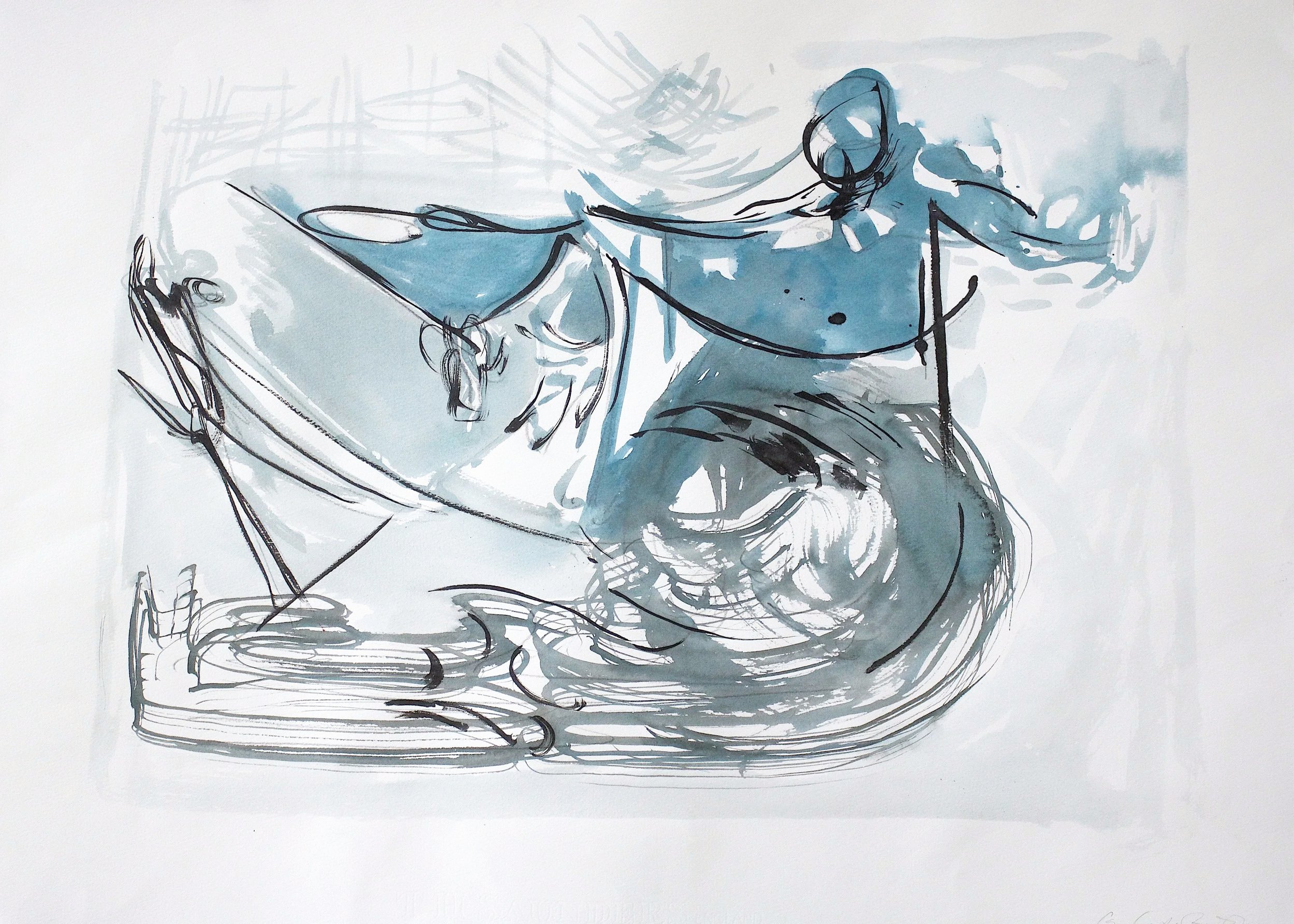 Mynydd Y Gaer Canopy, 2026, ink on paper, 56 x 77 cm ©Lisa Carter Grist