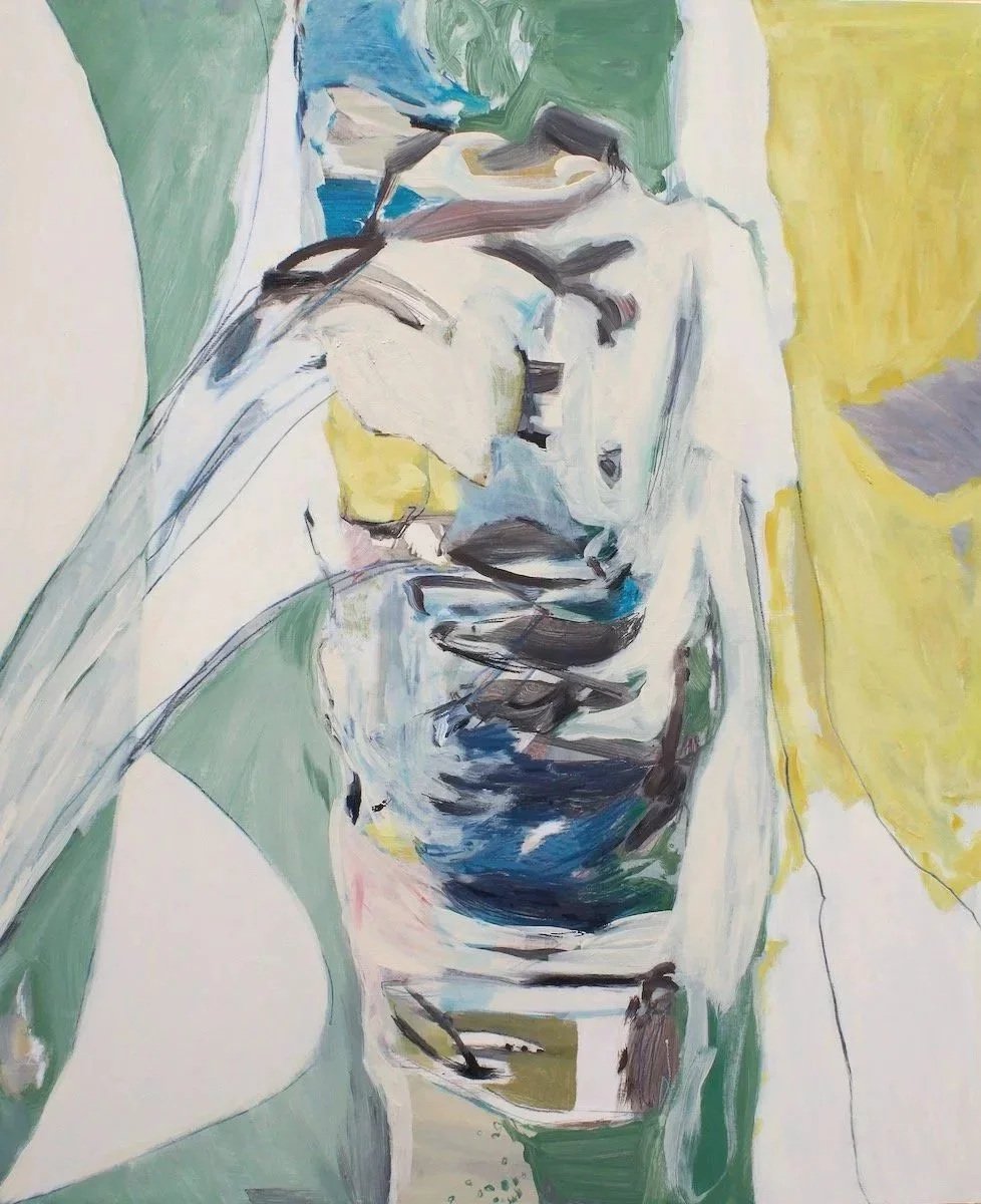 Parachute, 2026, acrylic and pastel on panel, 122 x 100 x 2.5 cm ©Lisa Carter Grist