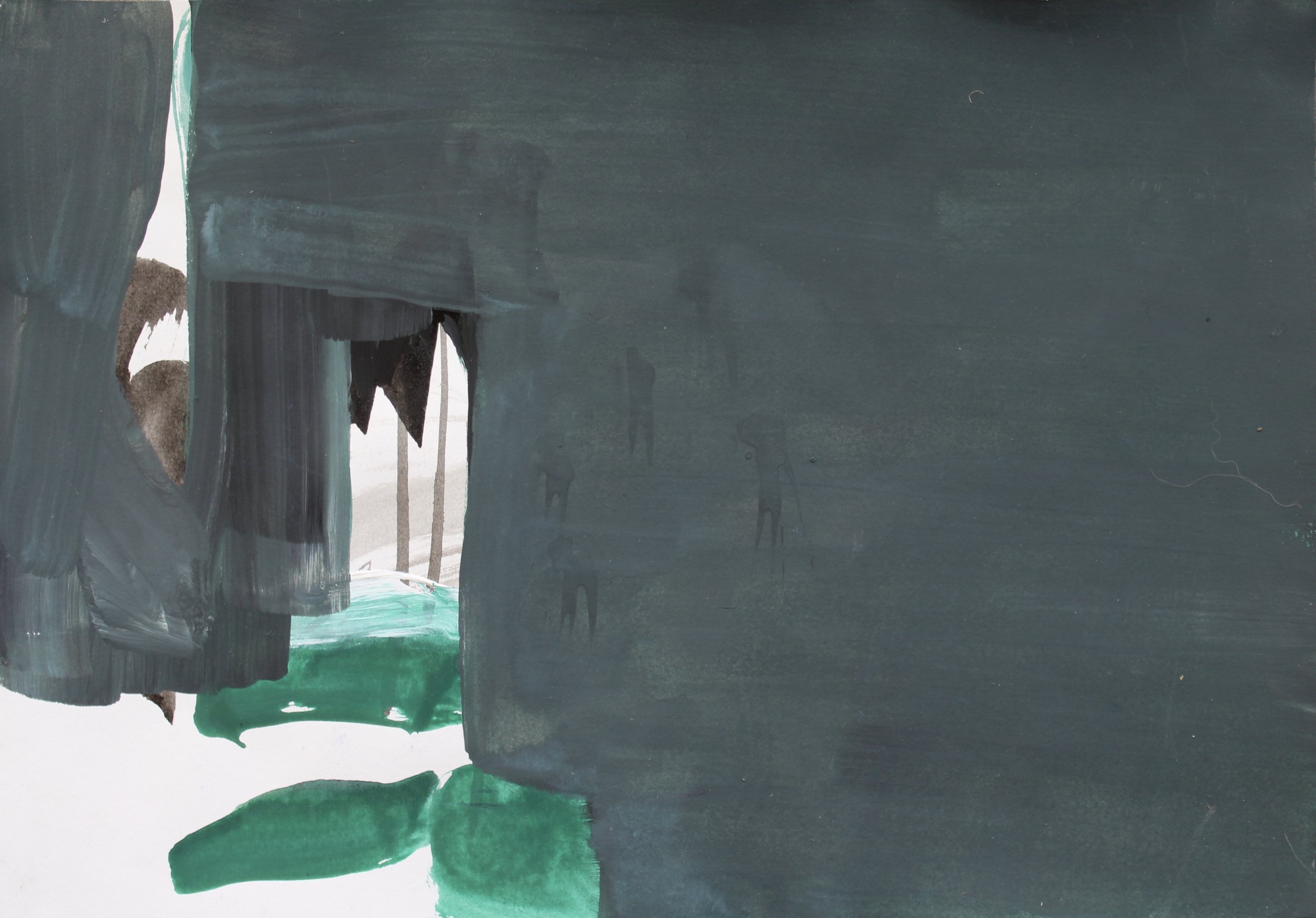 'Into The Woods', gouache and acrylic on paper, laid on panel, 20 x 30 x 1.5 cm, £675.