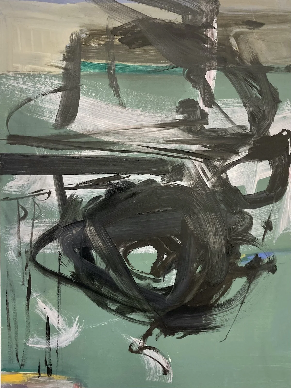 'Nest, Nyth', 2025, 76 x 56 x 2.5 cm, acrylic and oil on cradled panel, £2,500.
