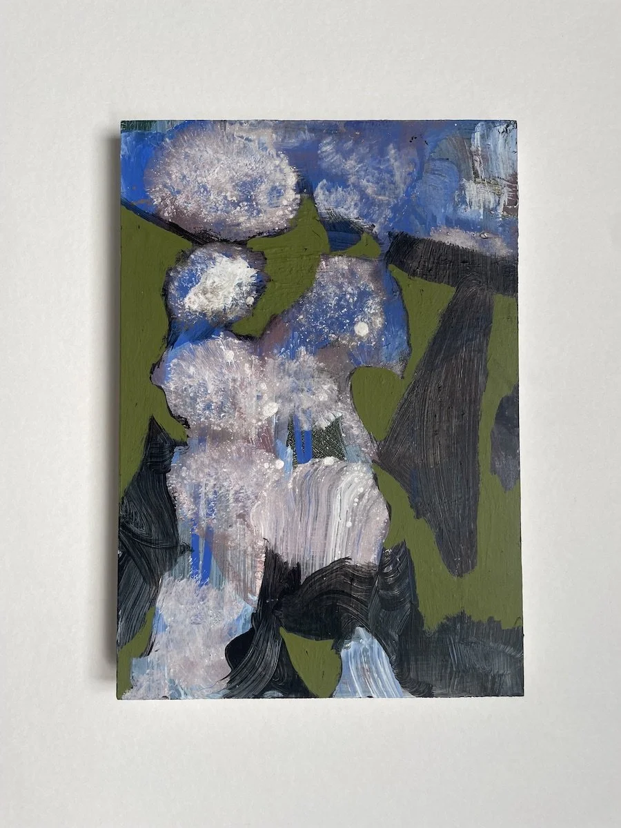 Cloud Column, 2026, oil and acrylic on panel, 30 x 20 x 2cm ©Lisa Carter Grist 