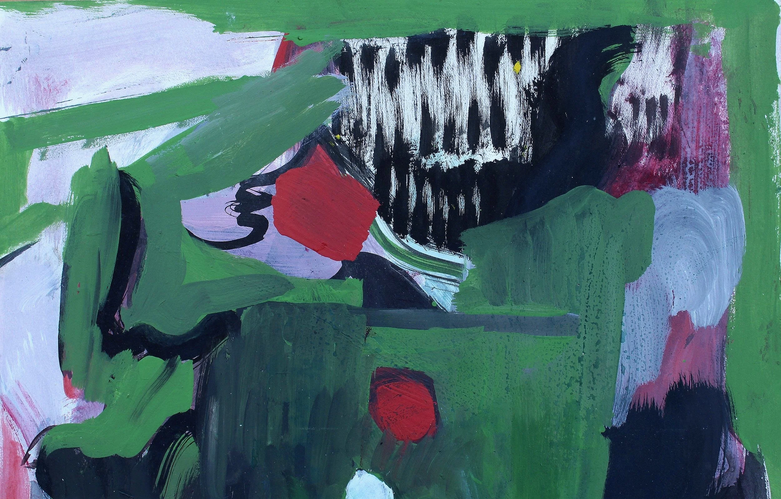 'Mynydd Y Gaer' 2023, ink and gouache on paper, private collection.