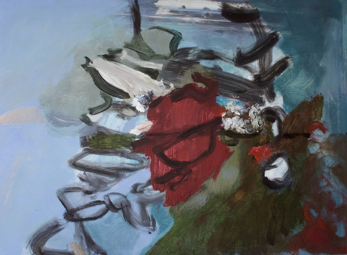 Outcrop, 2026, oil on panel, 56 x 77 x 2.5 cm ©Lisa Carter Grist 