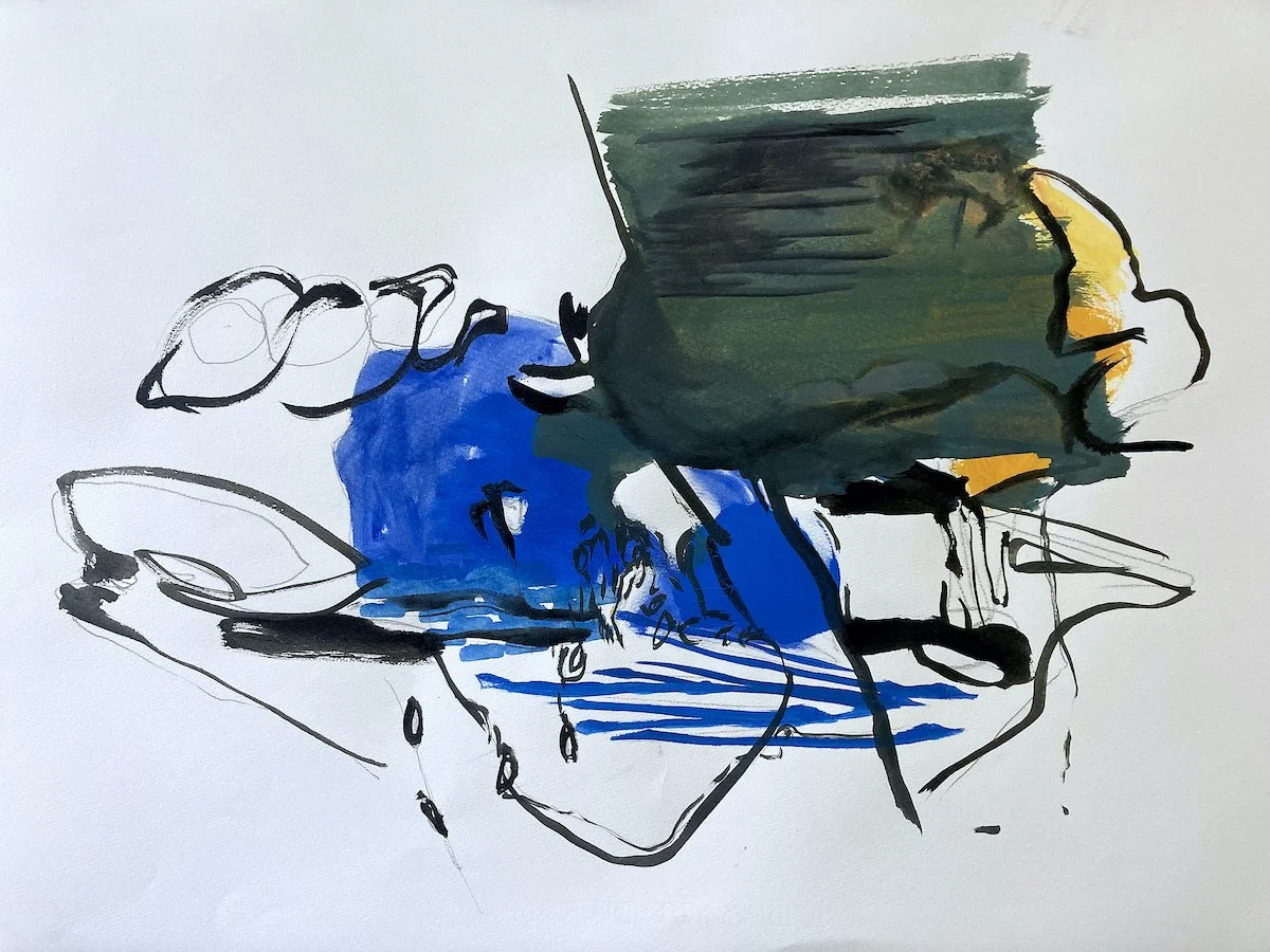 'To Land, To Sea', 2025, 57 x 78 cm, ink and acrylic on Fabriano paper, unframed, £1,000.