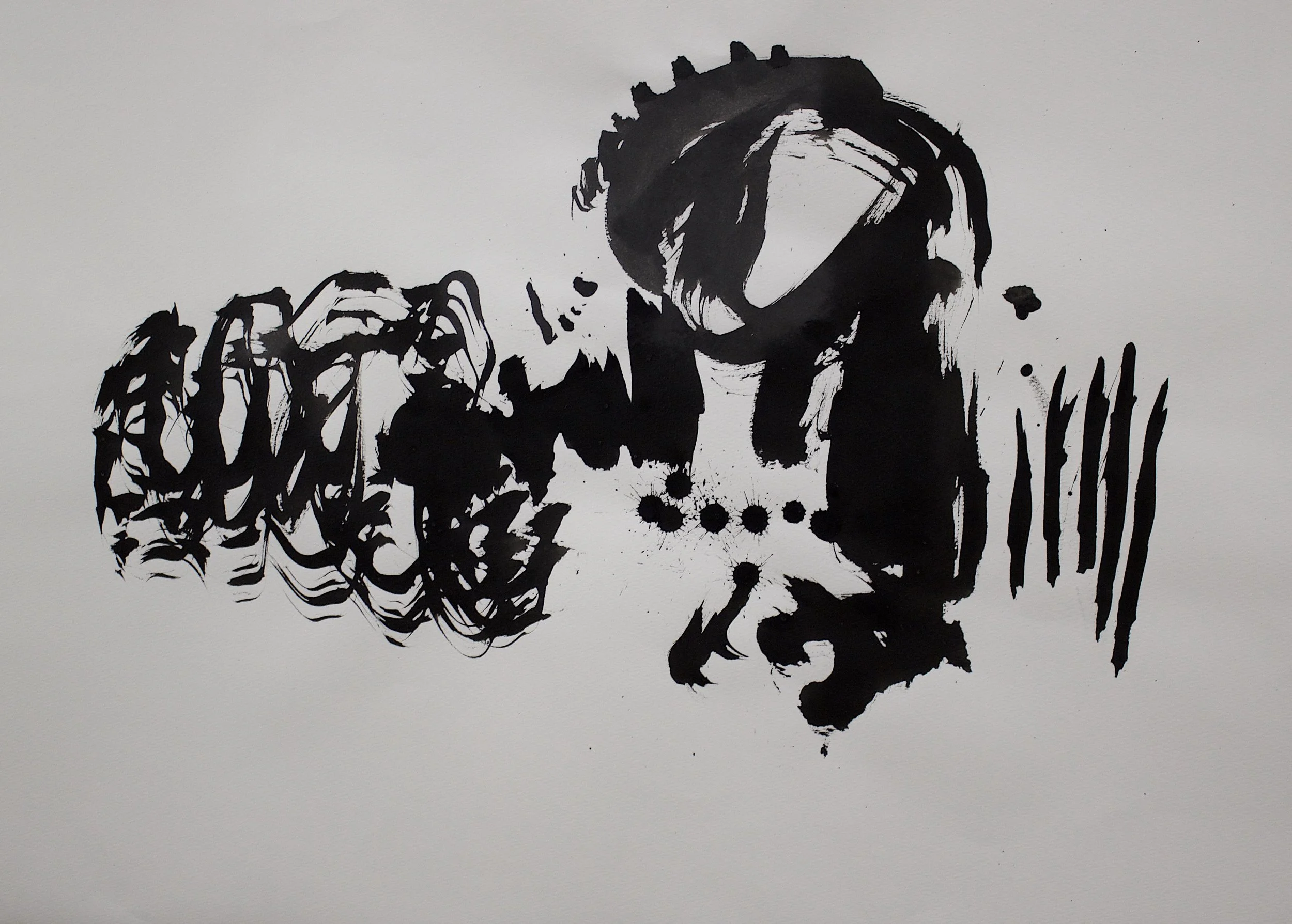 'Mynydd Y Gaer', November,' ink on paper, 78 x 58 cm, 2025, unframed, £1,000.