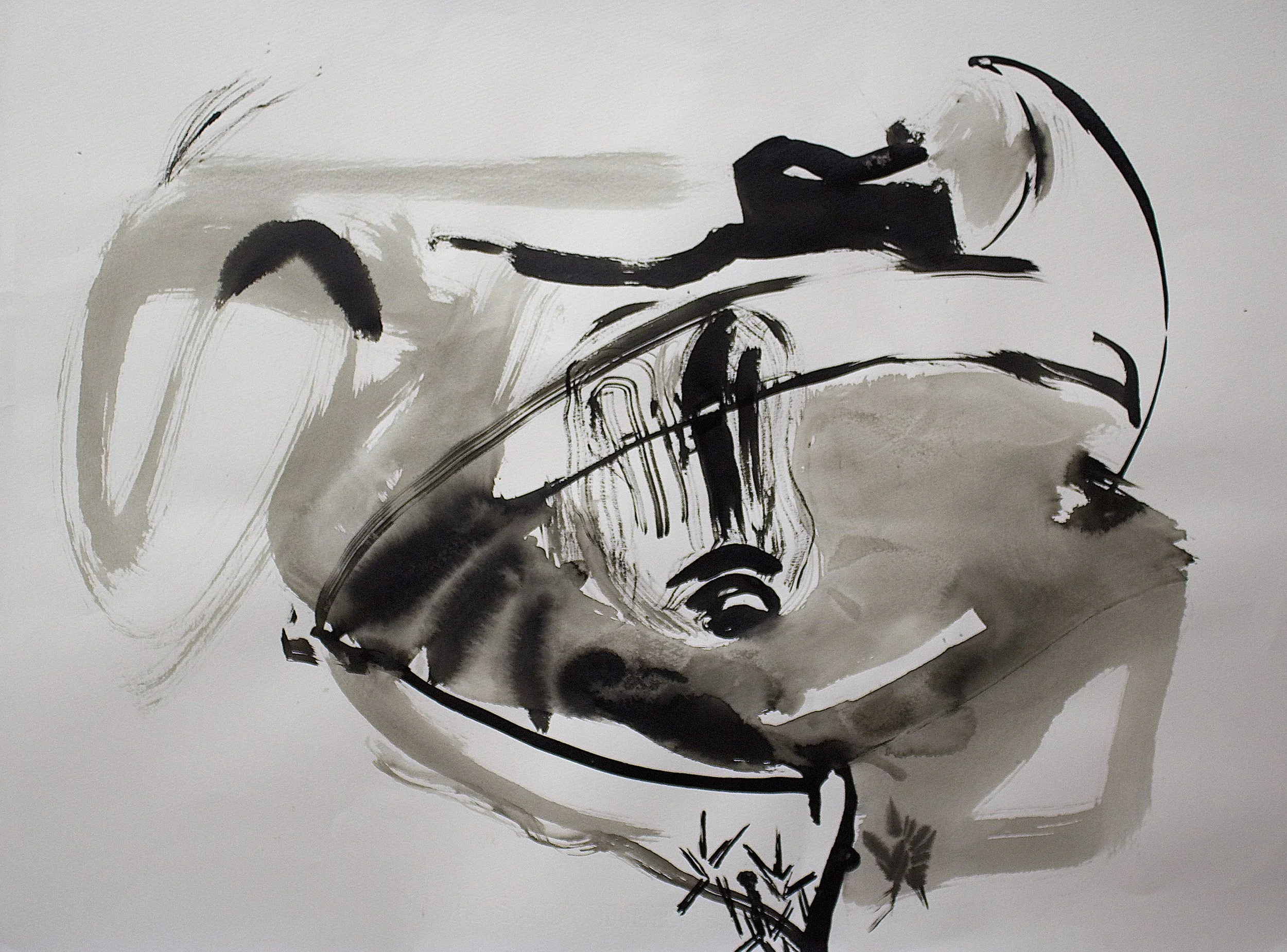 Mynydd Y Gaer,  November 15th, ink on paper, 78 x 58 cm, 2025, unframed, £1,000.