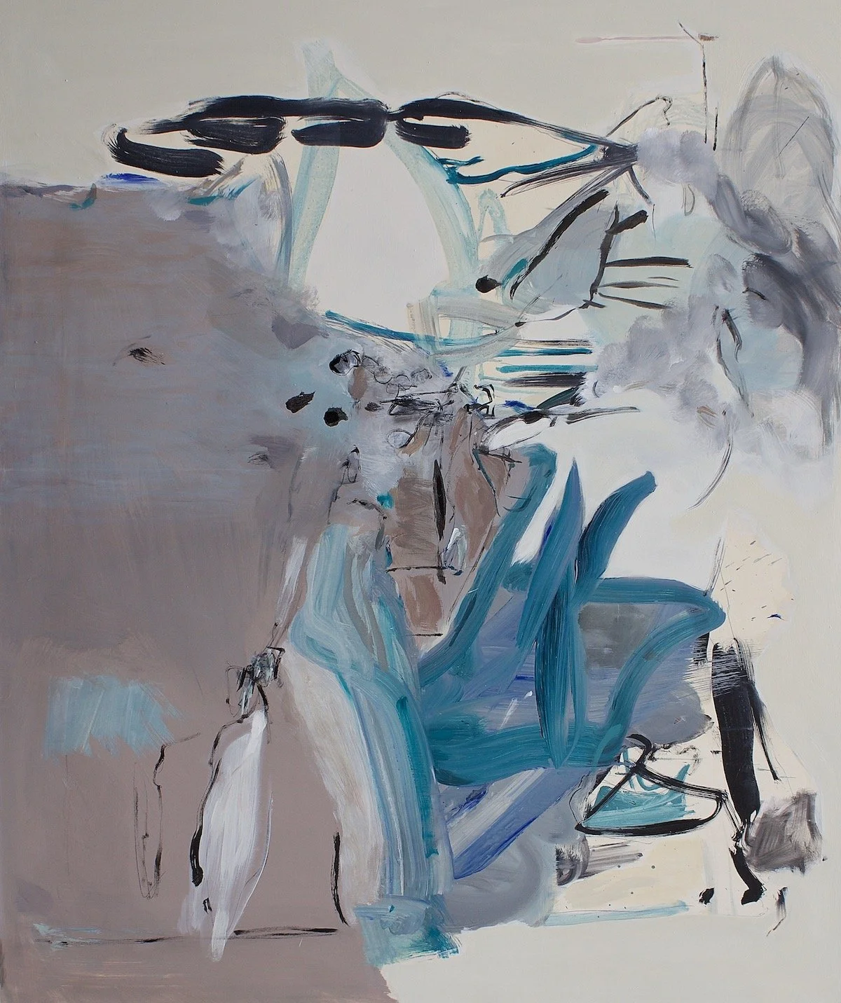 Avalanche, 2026, oil, oilstick, acrylic on panel, 122 x 120 x 2 cm ©Lisa Carter Grist 