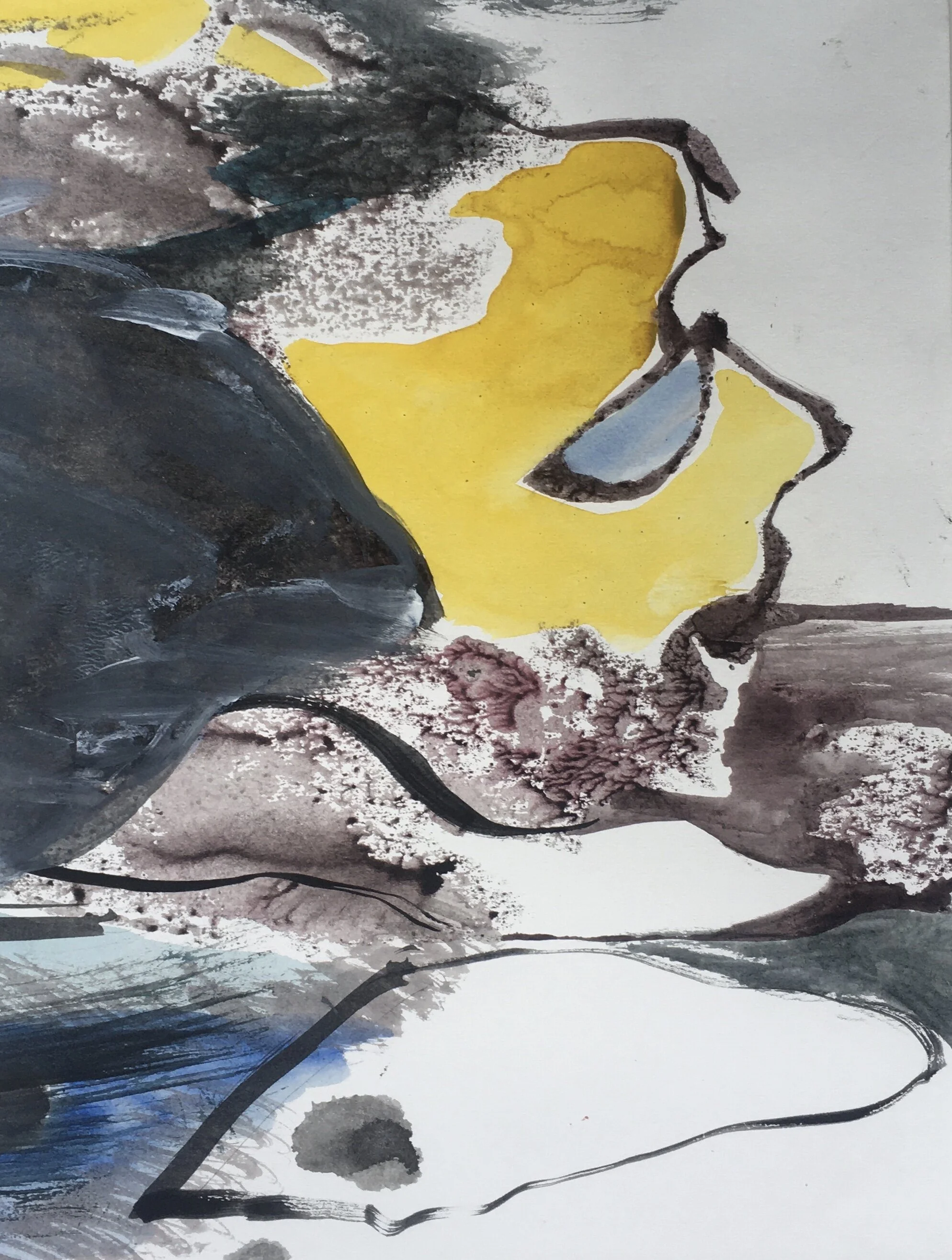 'Orpheus, Down River', 2022 watercolour on paper, private collection.