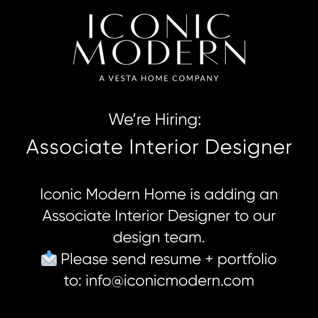 An opportunity to join the Iconic Modern Home design team.
We&rsquo;re hiring an Associate Interior Designer in our CT location
📩 info@iconicmodern.com