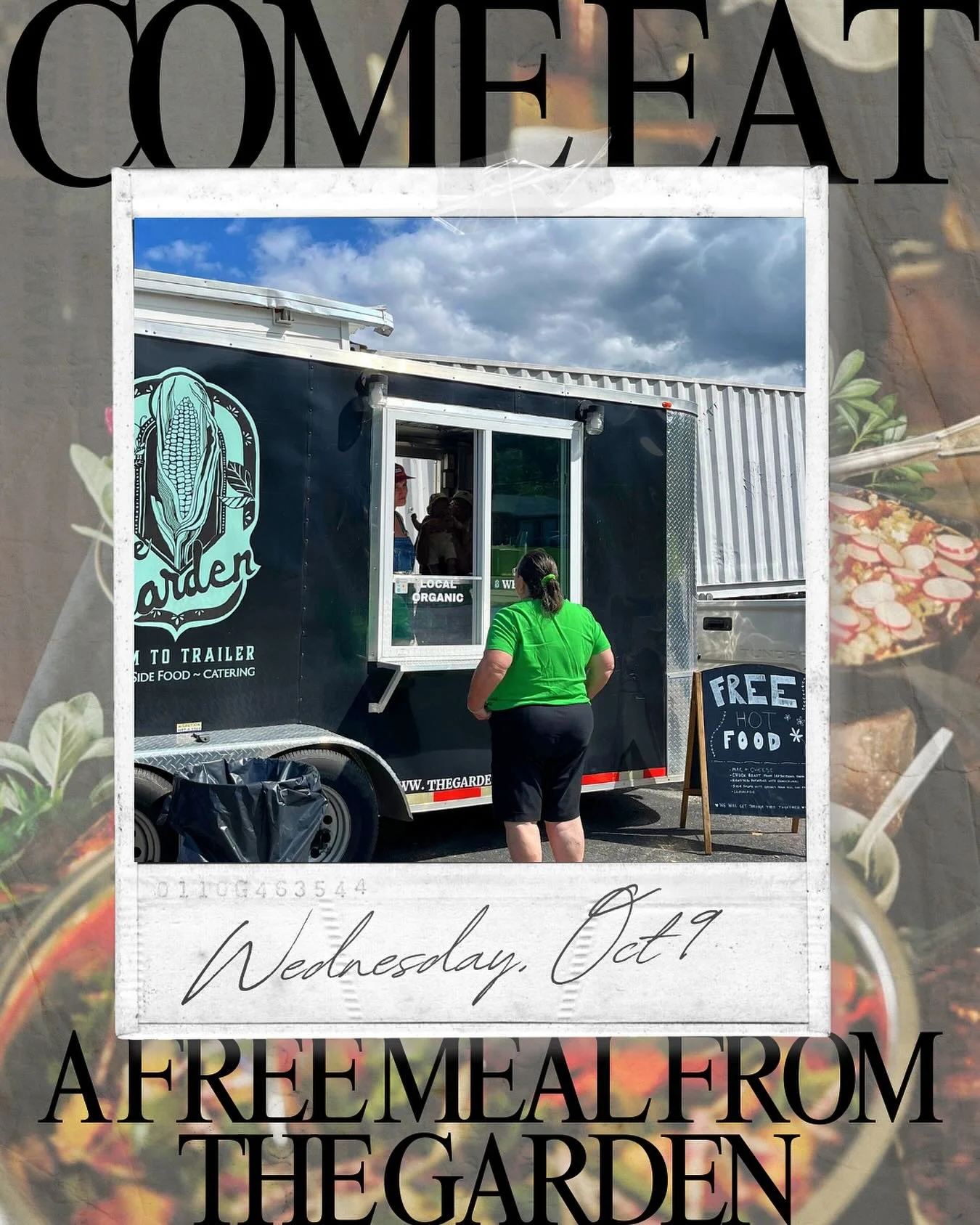 The Garden is back with free meals for Haywood County!

On Wednesday, October 9th, 2024, from 12 noon until the food is gone, The Garden food trailer will be serving free lunches at the same location: Franks Single Stop and BP Gas Station, 6783 Cruso