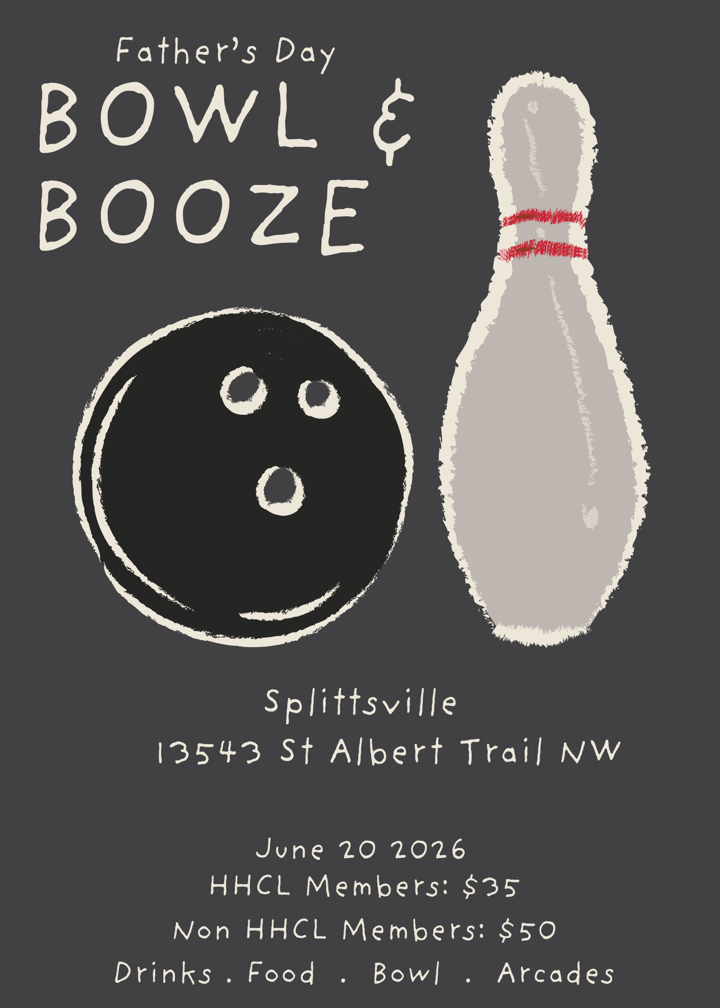 Grey White Red Modern Illustrated Kids Bowling Birthday Invitation.png