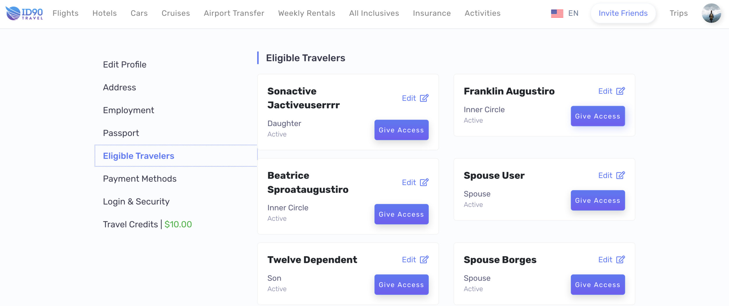 Eligible Traveler Information — ID90 Travel