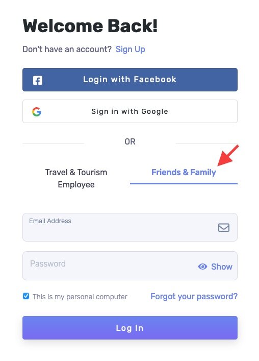 Log In Help — ID90 Travel