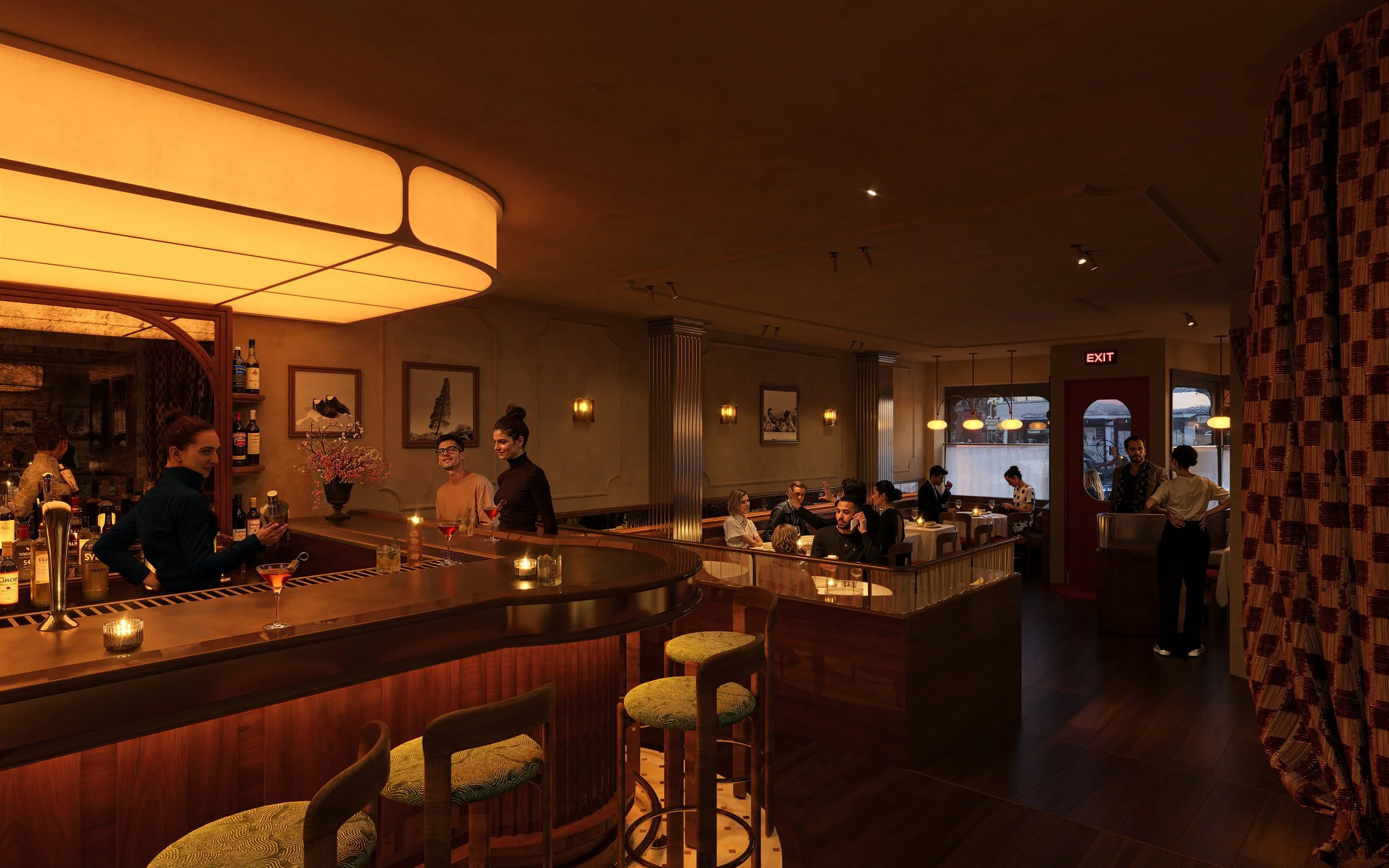 Rowan's new restaurant, NYC, New dining area. 