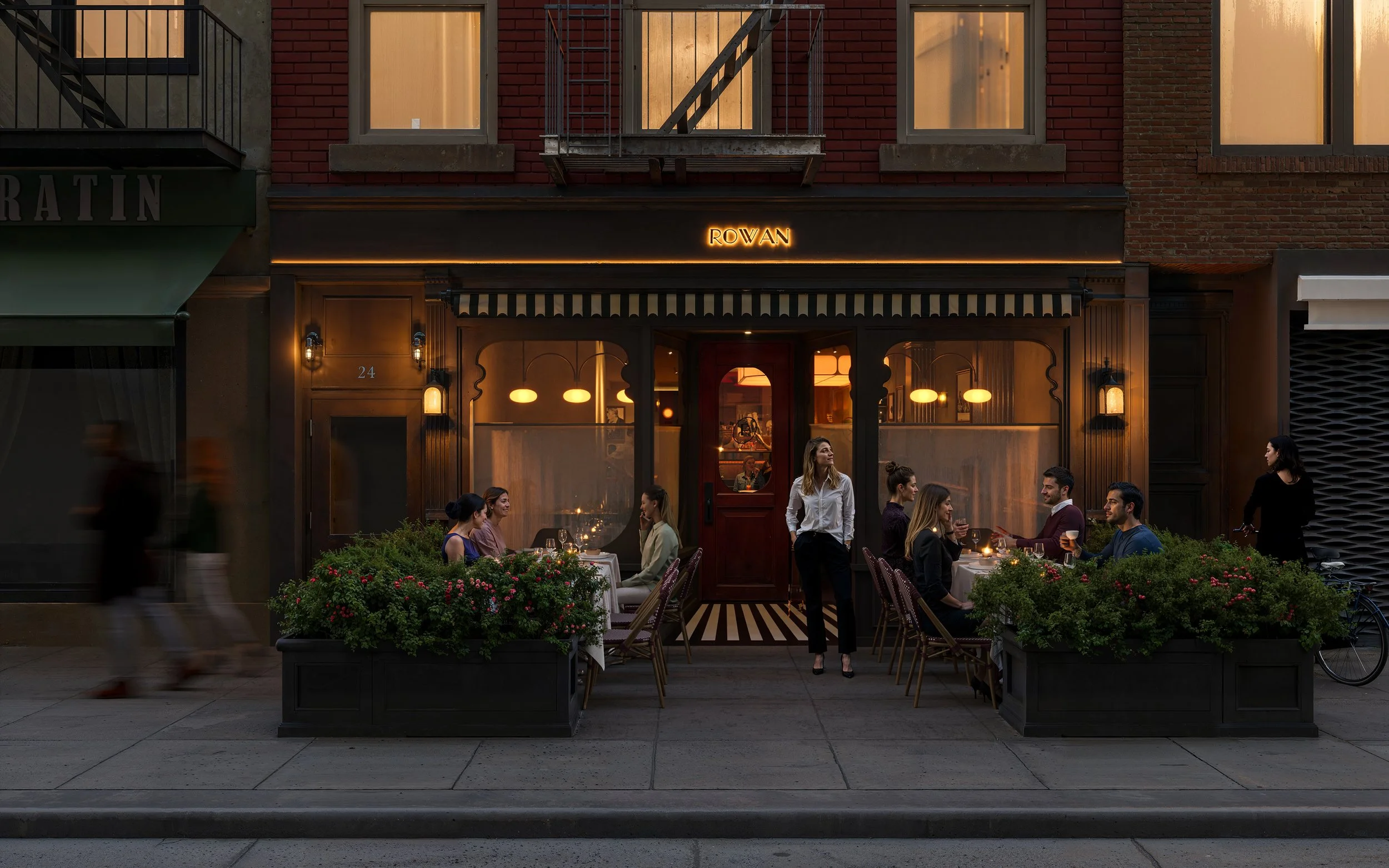 Rowan new restaurant, NYC. Design development & Procurement phase, for chef Christian Rowan and Lt Hospitality group. Exterior new facade, Full Design and FFE'S package plus budget and costs analysis, Delivery expected 2026.