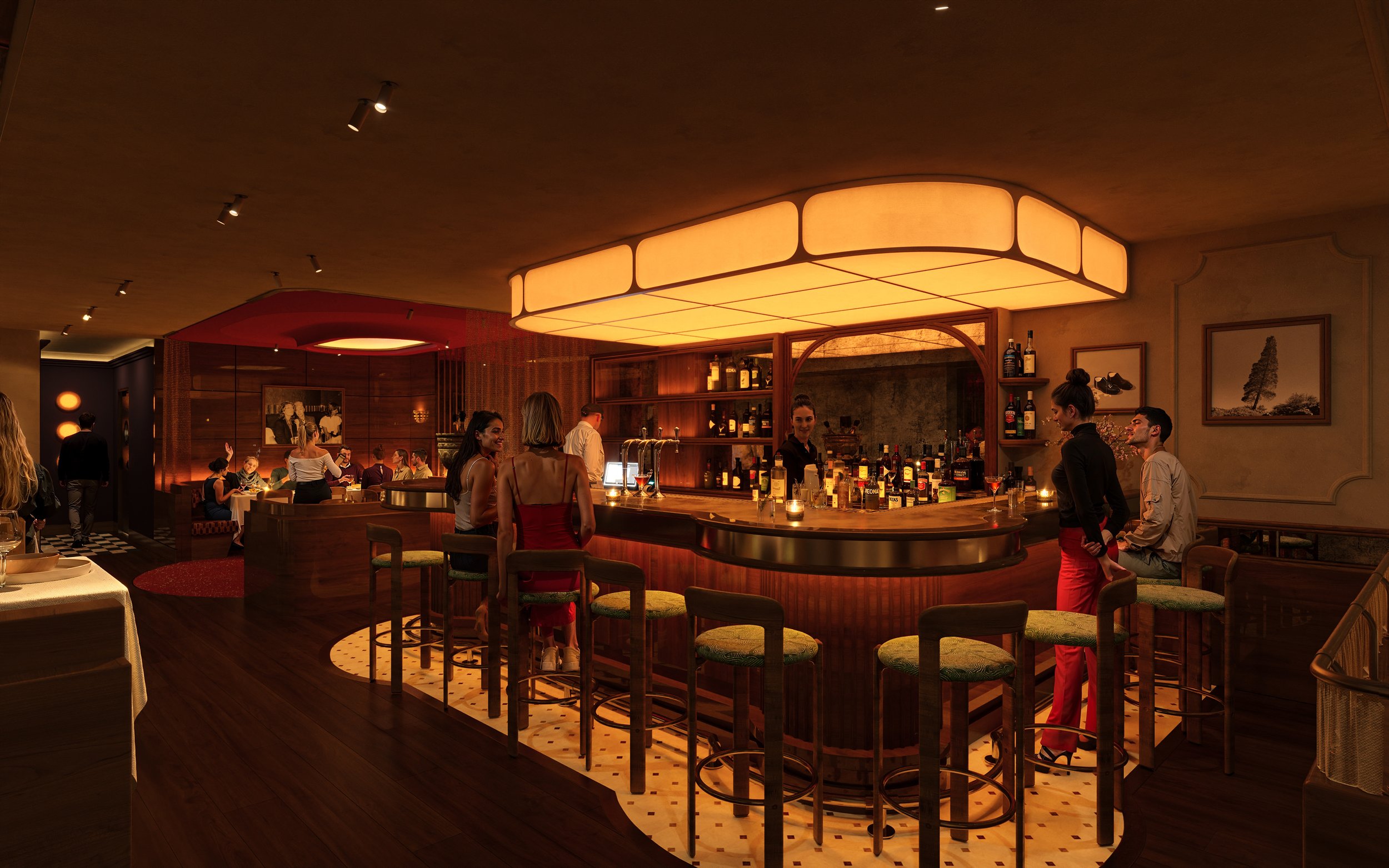 Rowan new restaurant, NYC, New Bar area. 