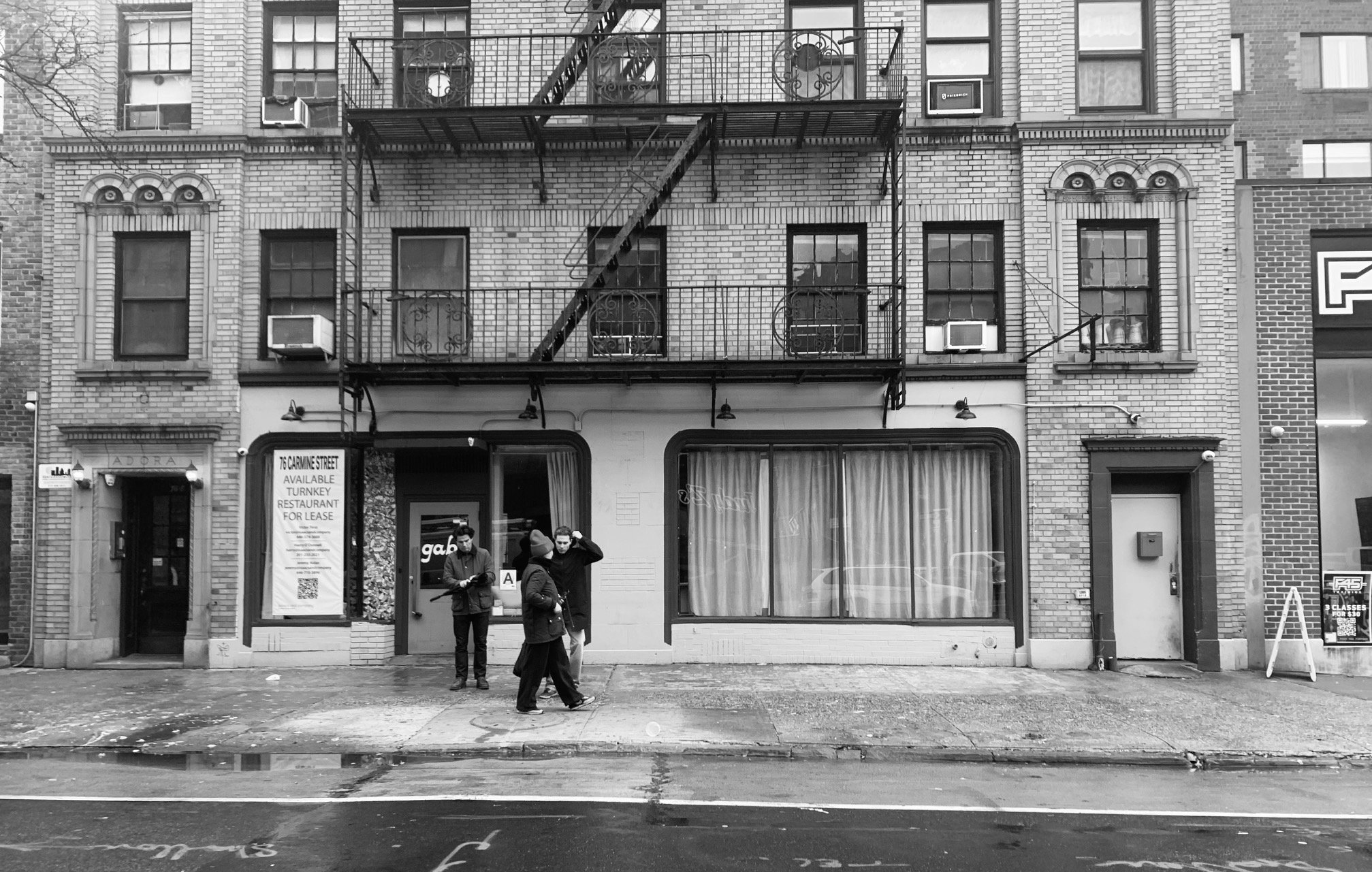 Existing Condition Le Chêne restaurant NYC, prior to our service. Picture; Ronan Le May, Cheffe Alexia Duchêne and Simon Chaudey. Dec. 2024. 