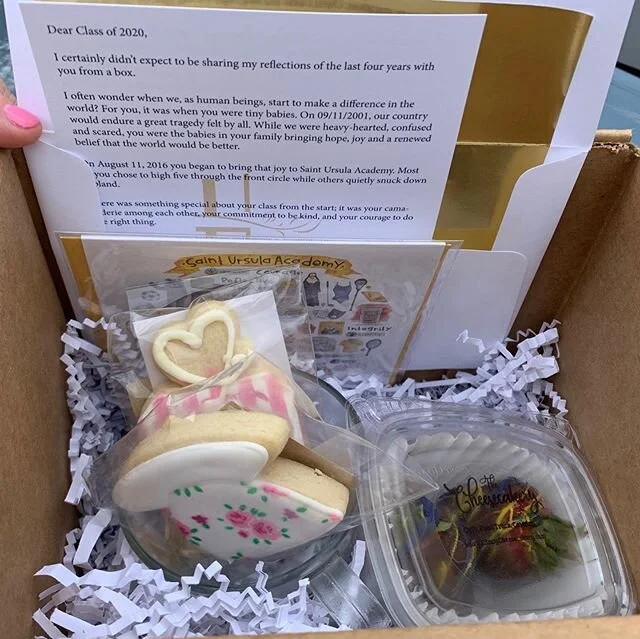 The senior tea is a monumental day that all seniors look forward to. The hats, the dresses, and bringing influential women in your life. Although the event was cancelled, these boxes were handed out to the seniors with special elements from the day. 