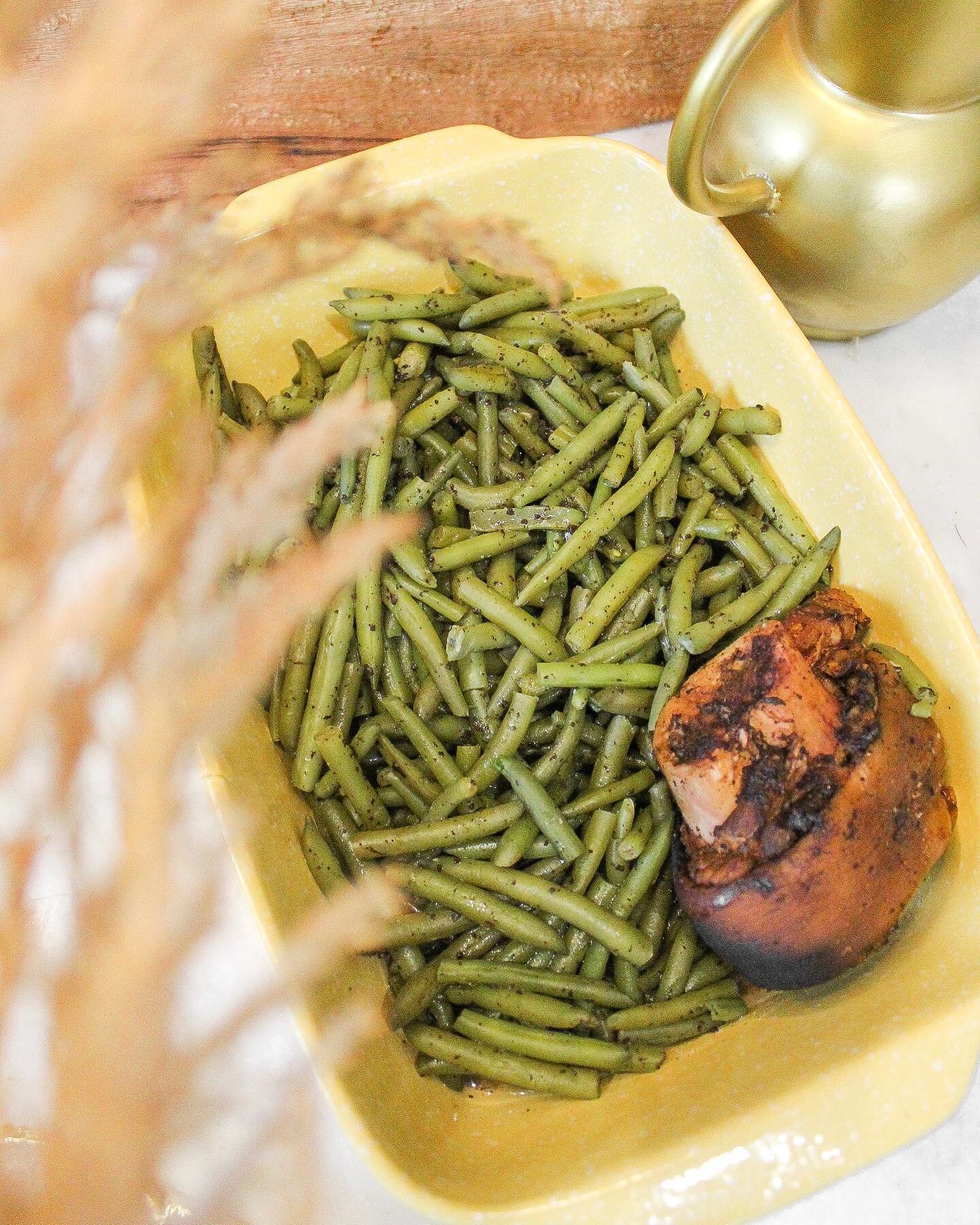 These delicious southern green beans are savory, mouthwatering, and comforting with the flavors of smoky ham hock and spices for a running through for a traditional, flavorful Southern side dish! This dish will be available the end of this week. 

No
