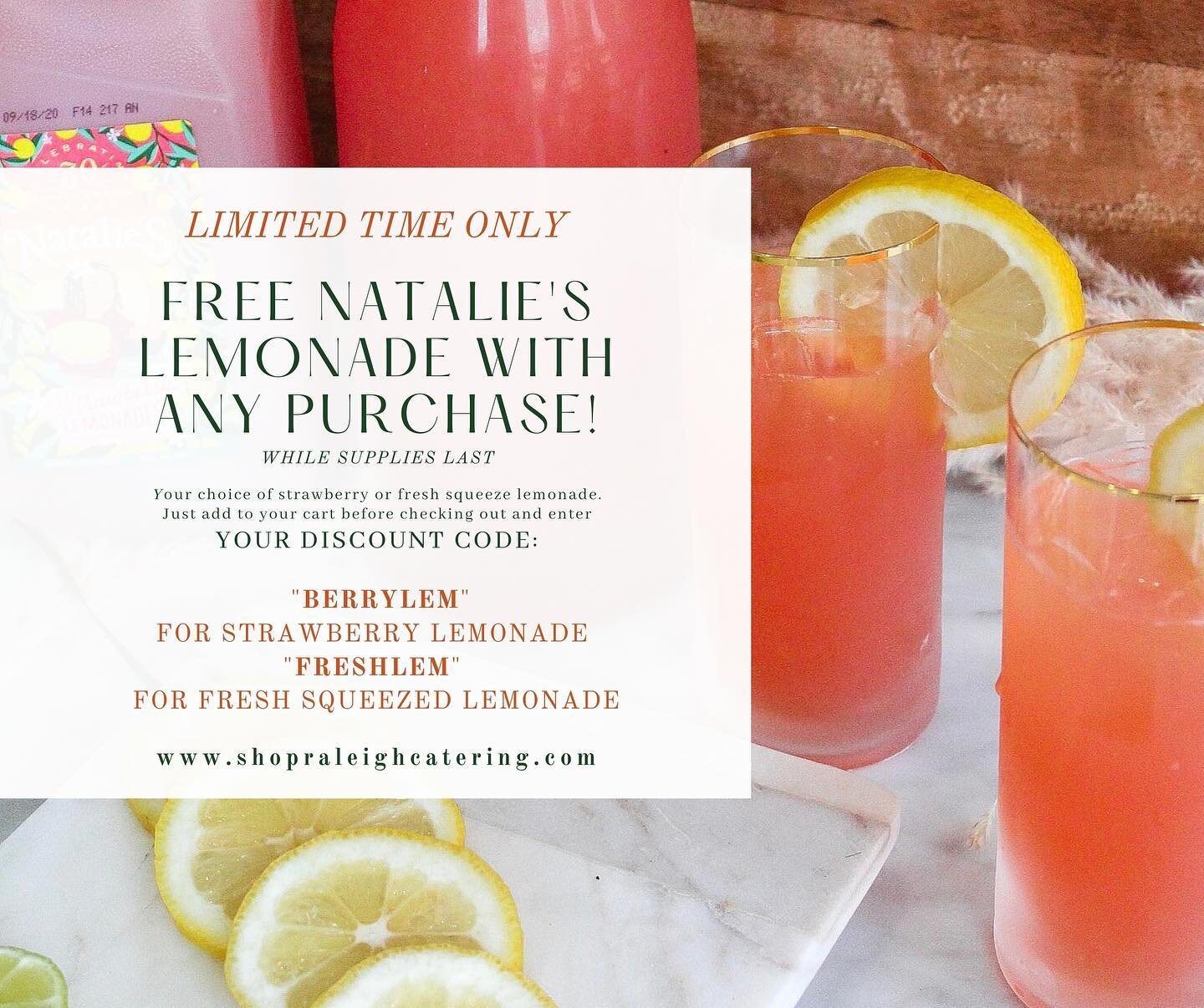 ★ We truly can't thank you all enough for your continued support and love. So, to share our appreciation for all of our customers, for a limited time only and while supplies last, you can grab a FREE Natalie's Lemonade with any purchase! RUN, don't w