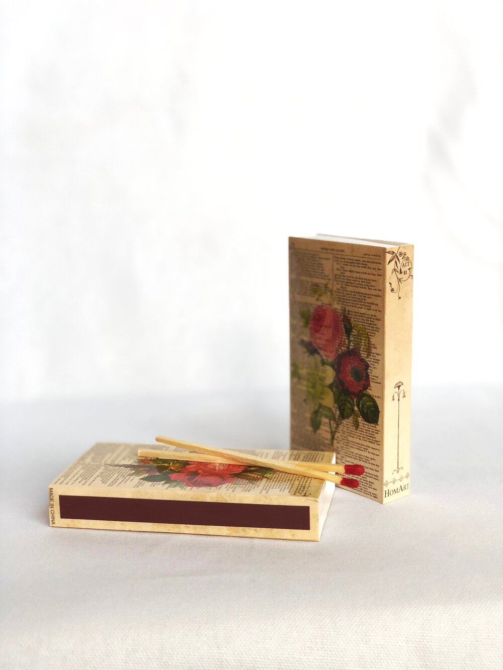 Vintage Rose Stick Matches Box — Redefine Designs Co.