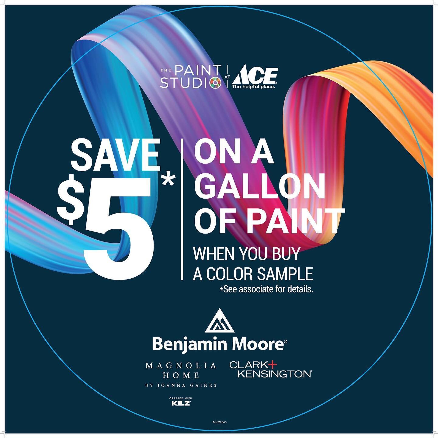 All of August and September save $5 on a gallon of @benjaminmoore paint when you purchase a sample! #diy #painting