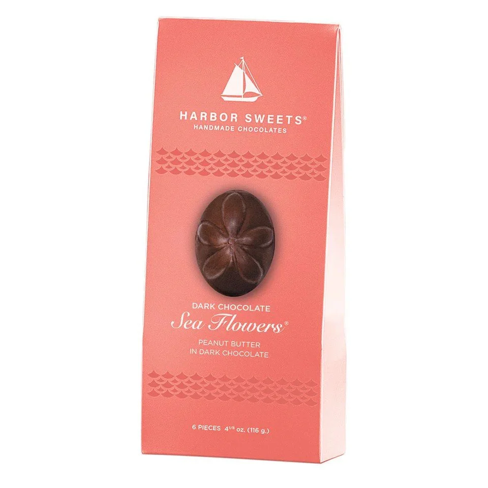 Dark Chocolate Sea Flower Gable Box- 6 pieces
