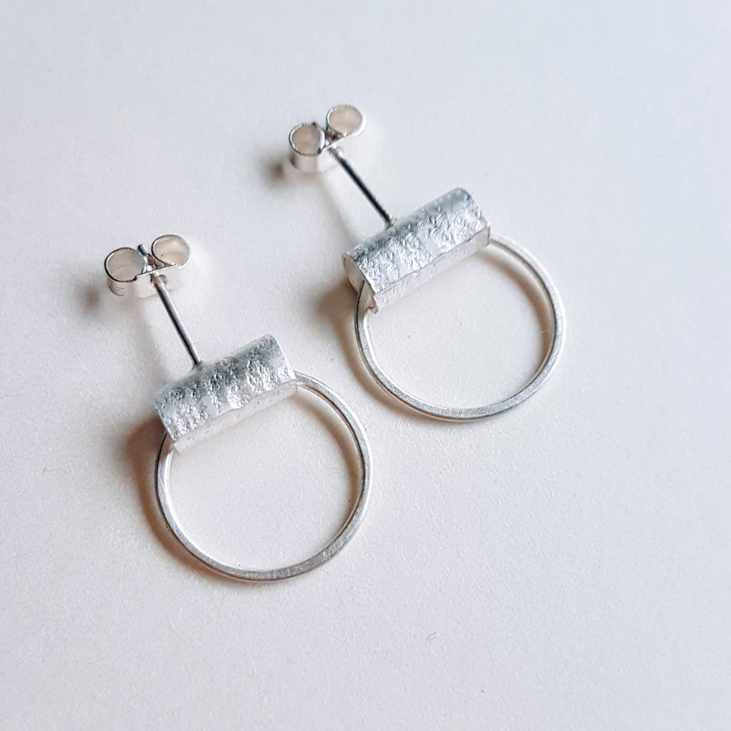 #14 Bark Hoop Stud Earrings | Sterling silver | 1.7cm x 1.5cm | £45.00