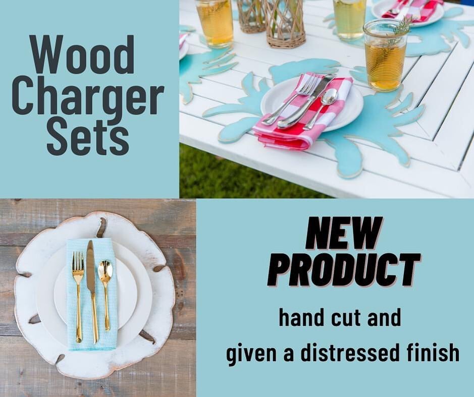 Stunning wooden chargers! Hand-cut and stained to perfection.  Unique pieces perfect for an inviting dinner table, gift giving.  Wedding gift, new home, happy birthday or just to make someone&rsquo;s day!!❤️ 
#womanownedbusiness #madeinamerica #usama