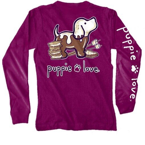 Loving my SMORE pup!!! Fall is coming and what better time to have your fire burning and toasting those marshmallows!!! Now available in short and long sleeves. #puppy #puppies #dog #dogs #dogrescue #spcatexas #smores #camping #campinglife #firepit #