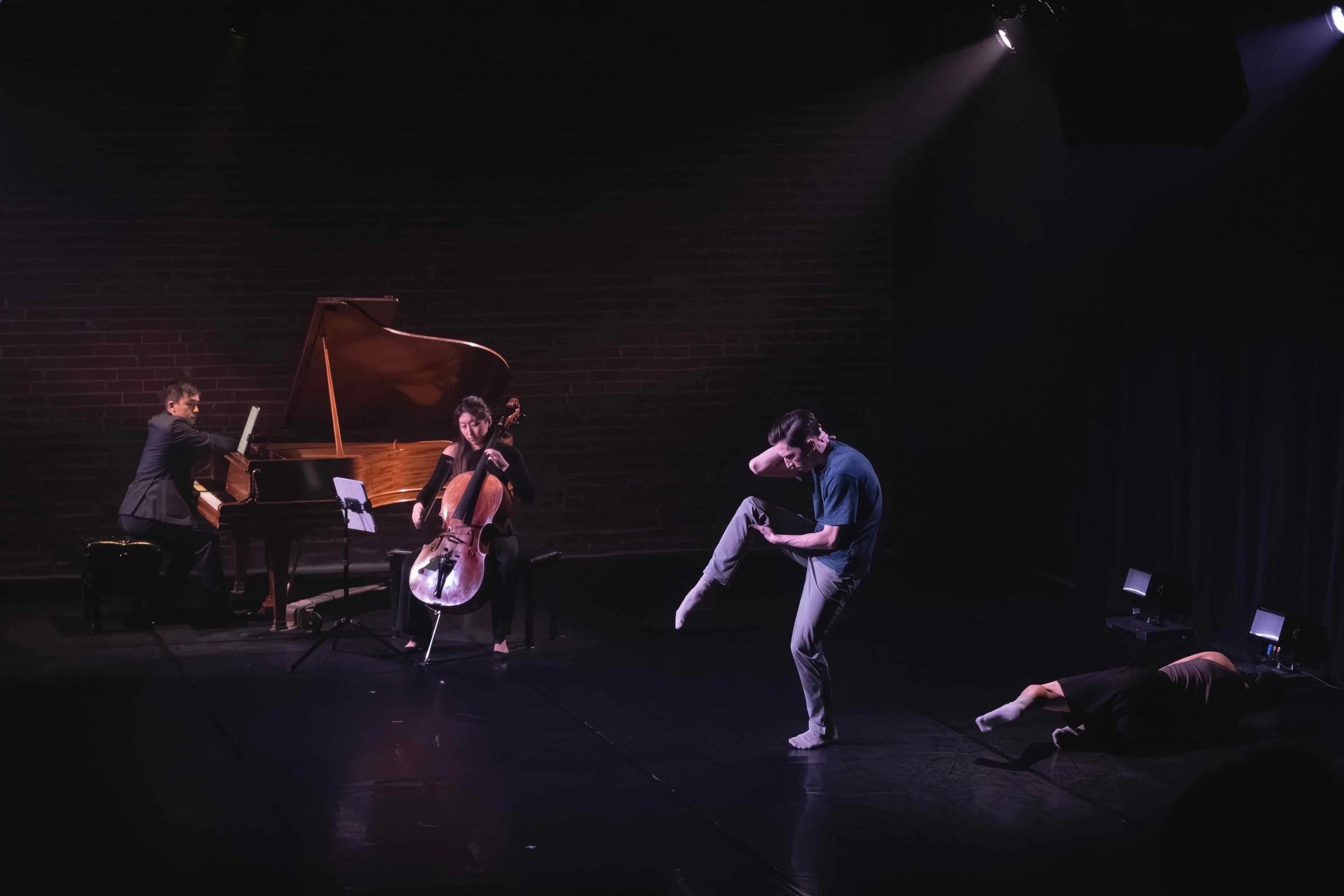 Katherine Semchuk and Robert Stephen with Chris Au and Joanne Yesol Choi in "Portrait of an Imaginary Sibling" at The Joy of Music: In Motion (The Citadel, 2026). Photo: Gabriel Cropley