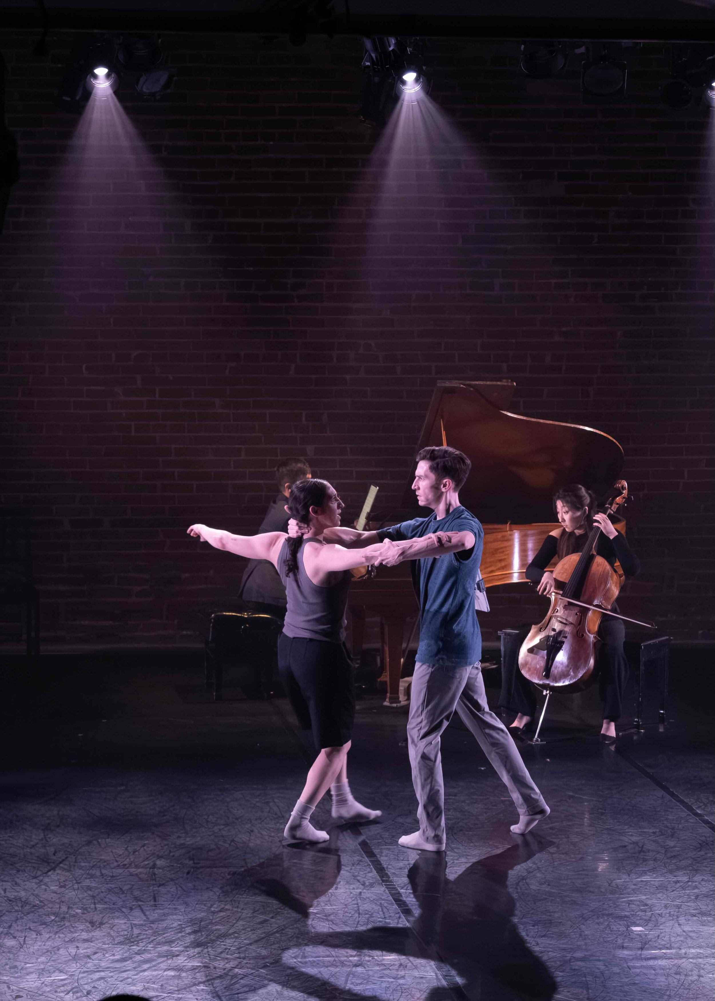 Katherine Semchuk and Robert Stephen with Chris Au and Joanne Yesol Choi in "Portrait of an Imaginary Sibling" at The Joy of Music: In Motion (The Citadel, 2026). Photo: Gabriel Cropley