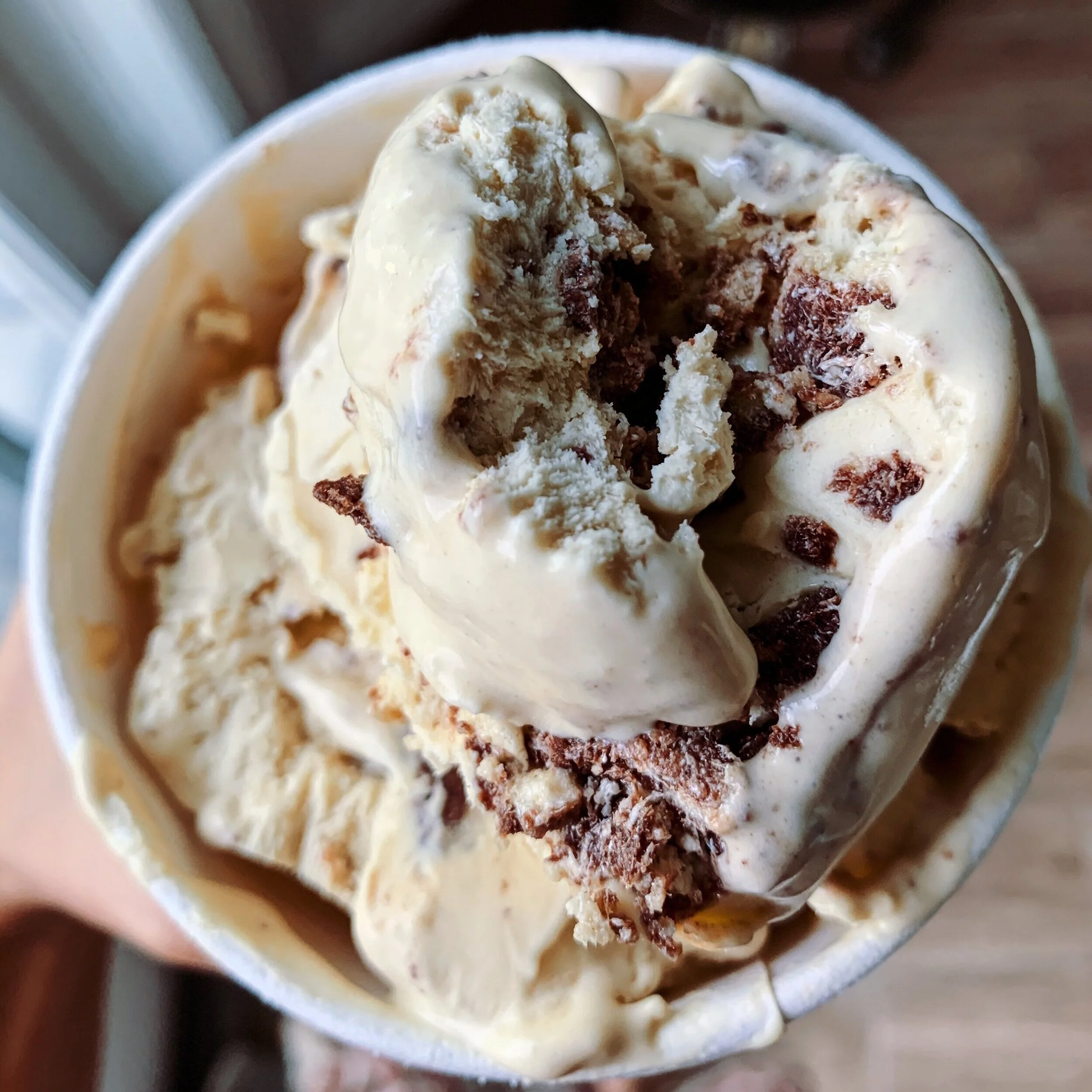 nochurn tahini ice cream with halva bits — toasted table