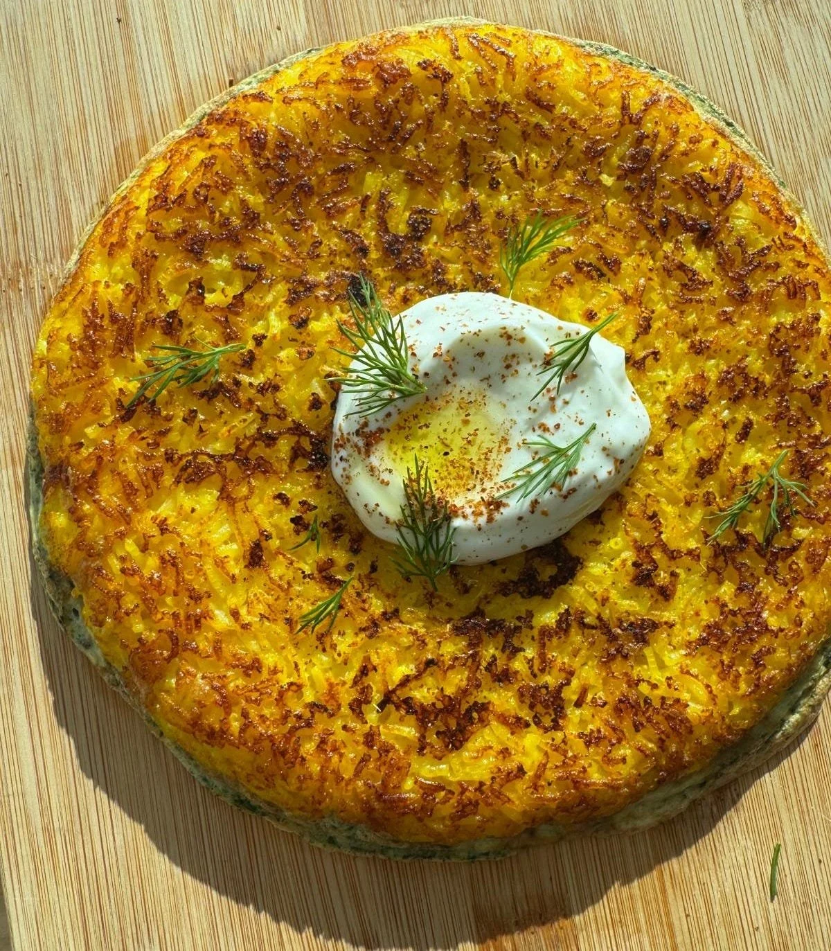 herby tahdig omelette