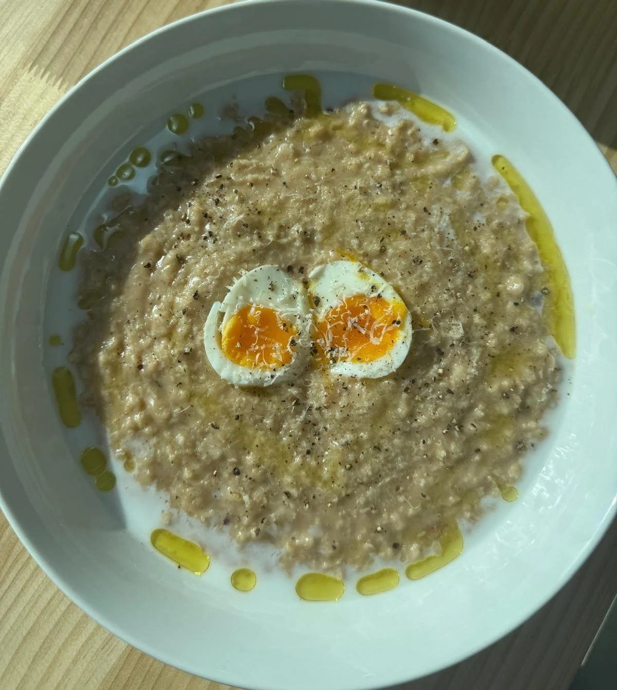 creamy, cheesy savory oatmeal