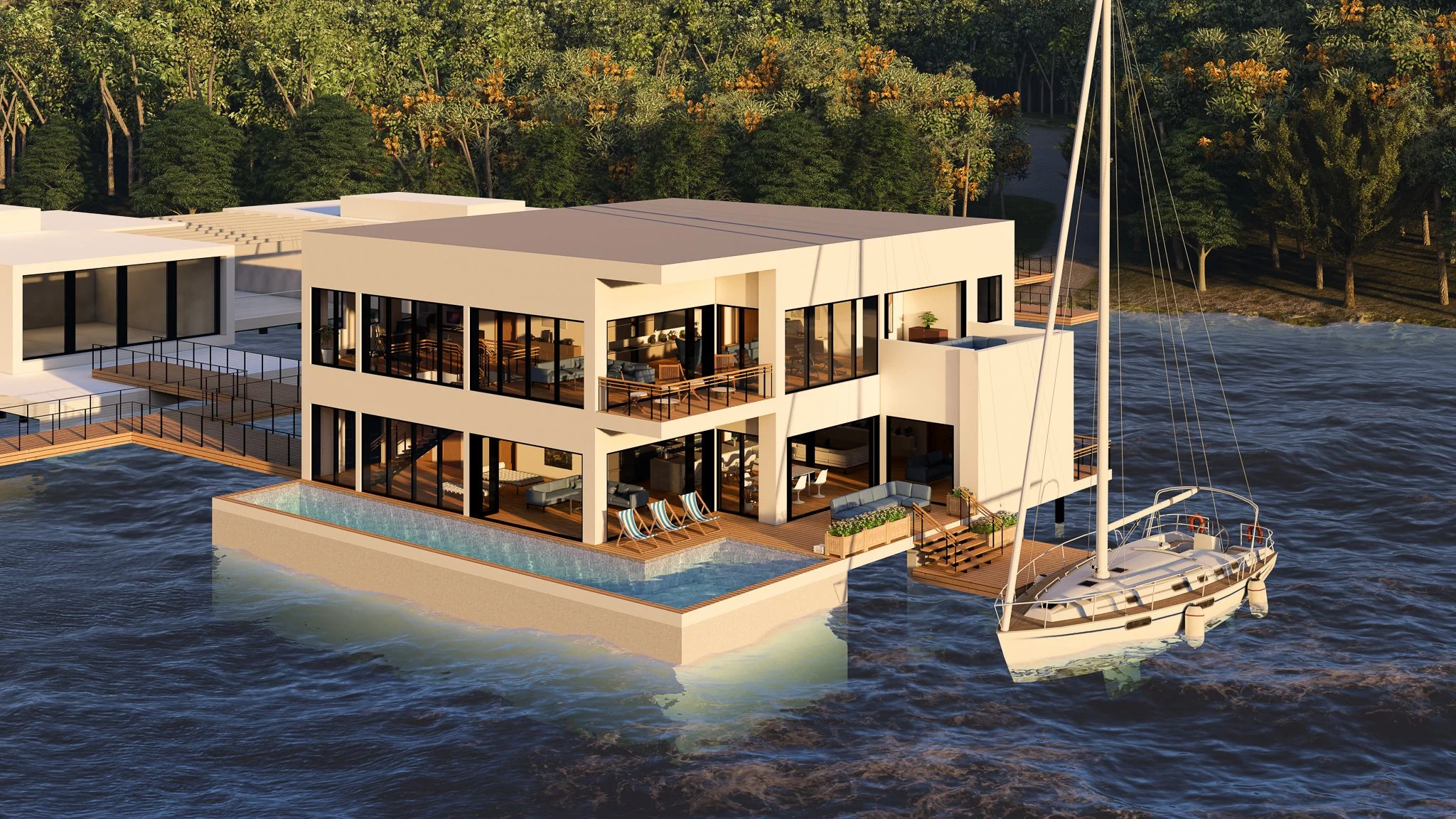 Modern Floating House Designed with Midjourney AI