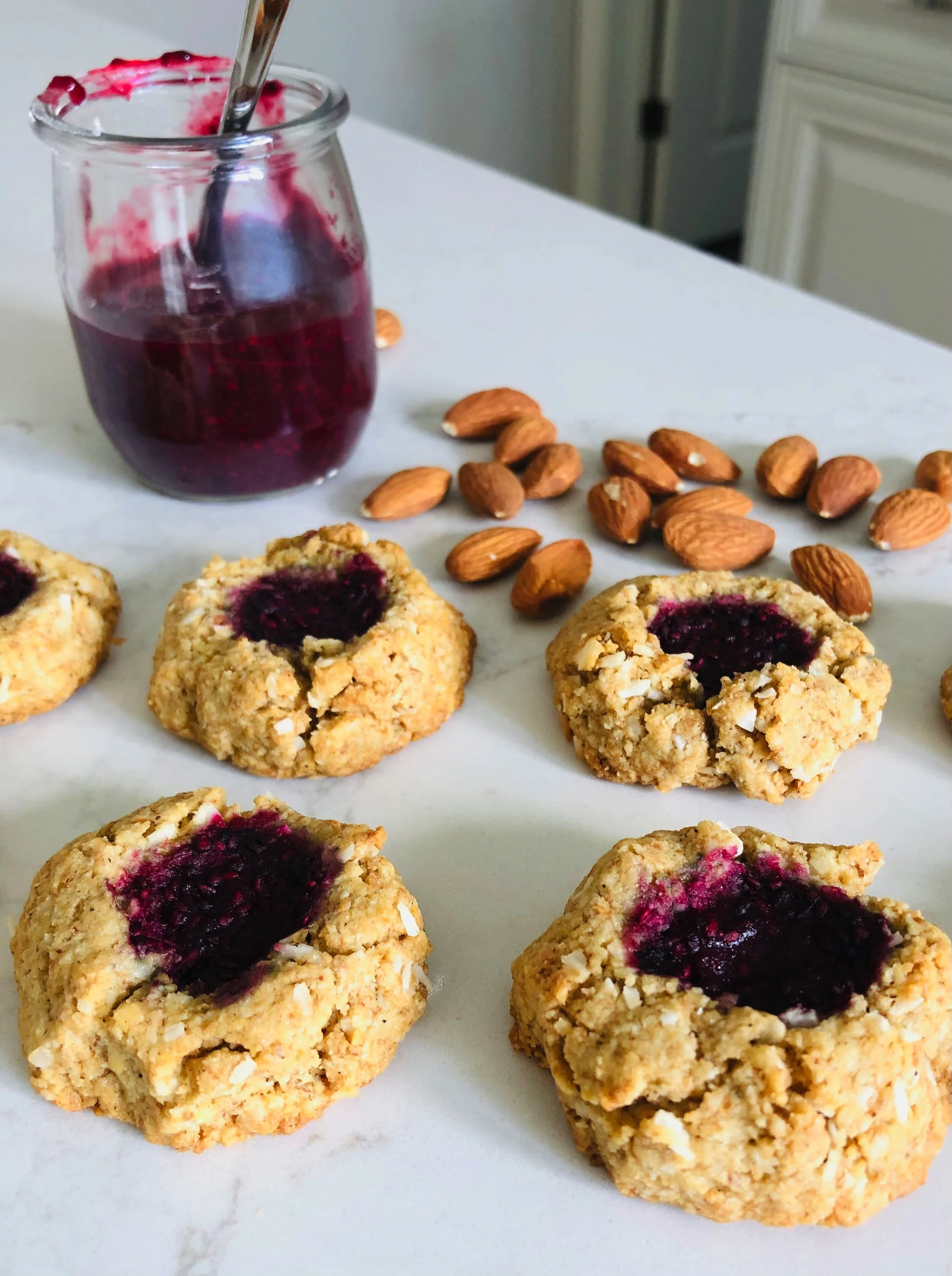 Chia Jam Thumbprint Cookies 