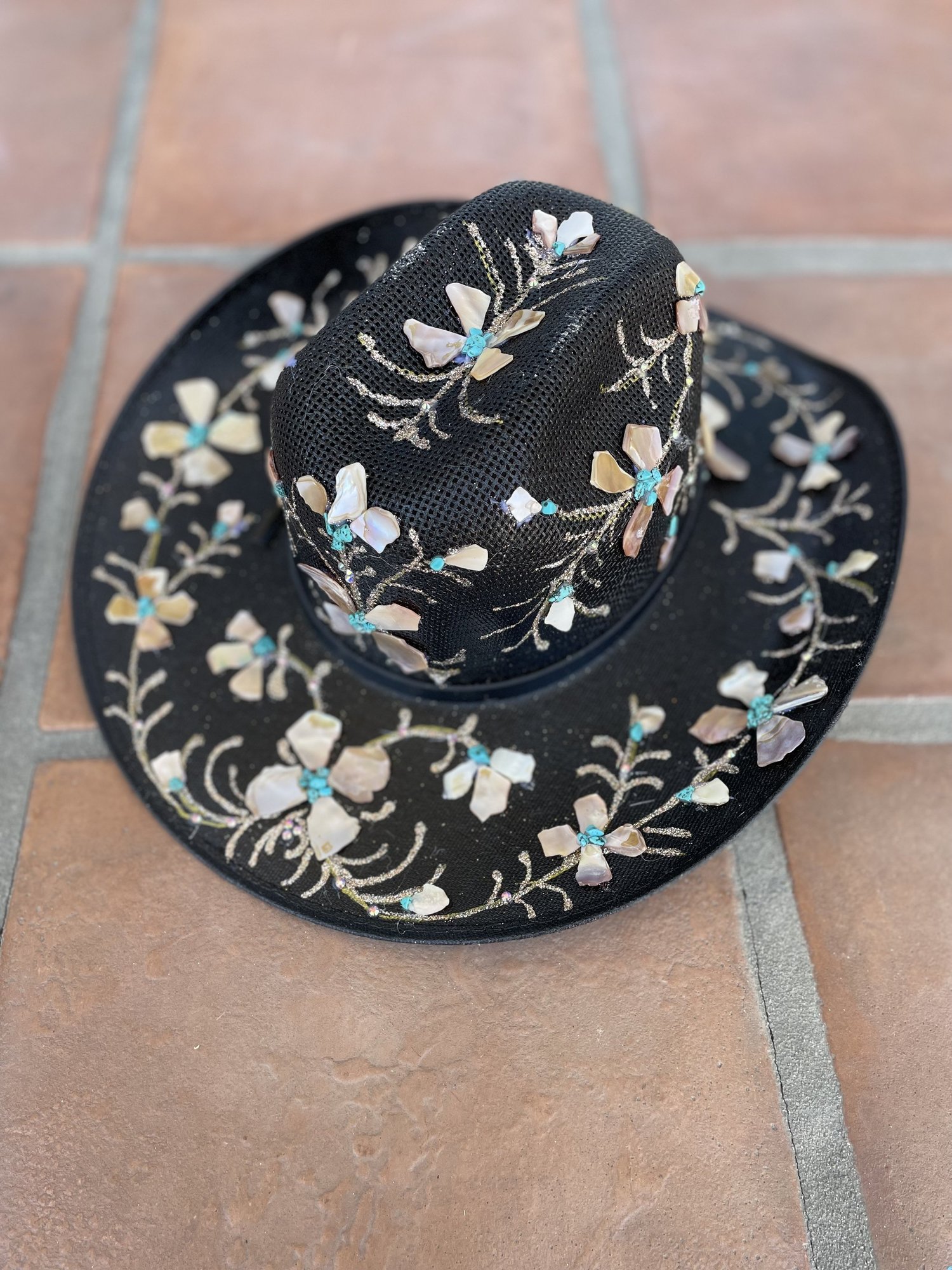 Embellished Black Hat with Multicolor Accents Amazon.com: ILOVEMASKS Steampunk Style Paillette Sequins  main image 3