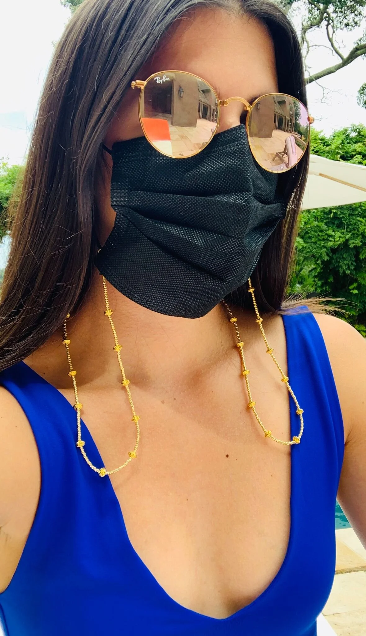 Gold Mask &amp; Sunglass Chain (2 in 1)