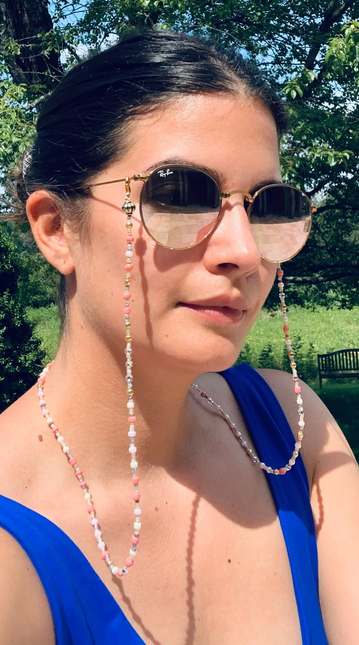 Pink Cream Mask &amp; Sunglass Chain (2 in 1)